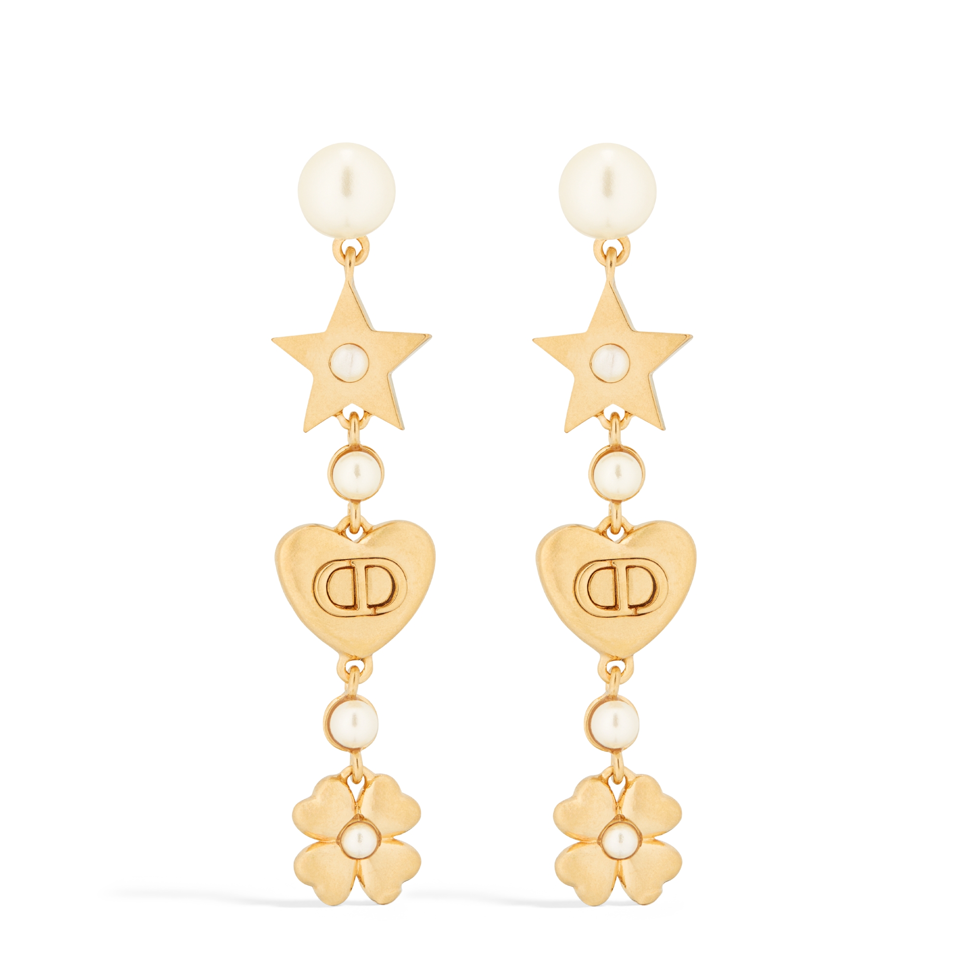 ディオール DIOR ピアス CD シルバー スター ロゴ 耳 キラキラ フック