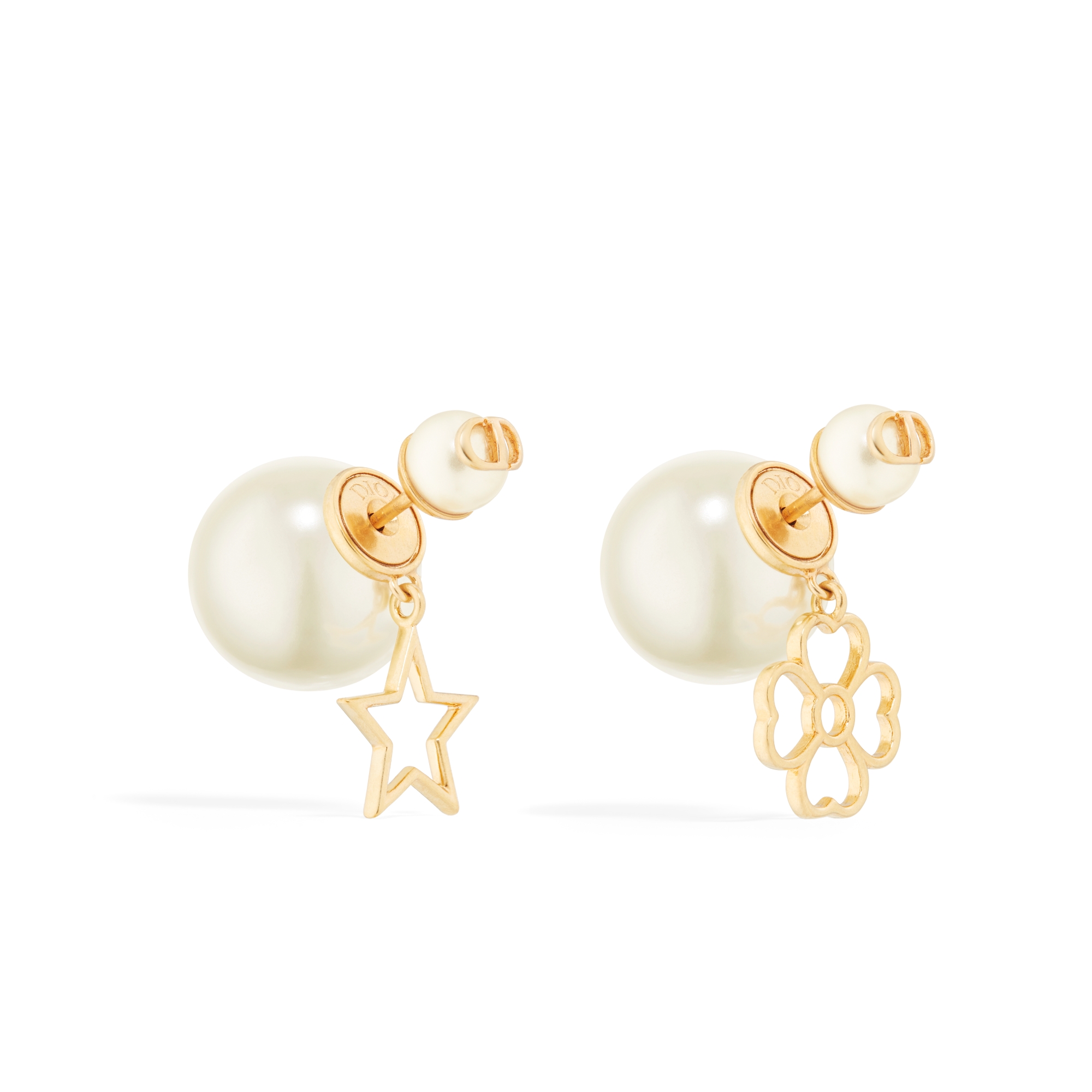 Dior Tribales Earrings Gold-Finish Metal and White Resin