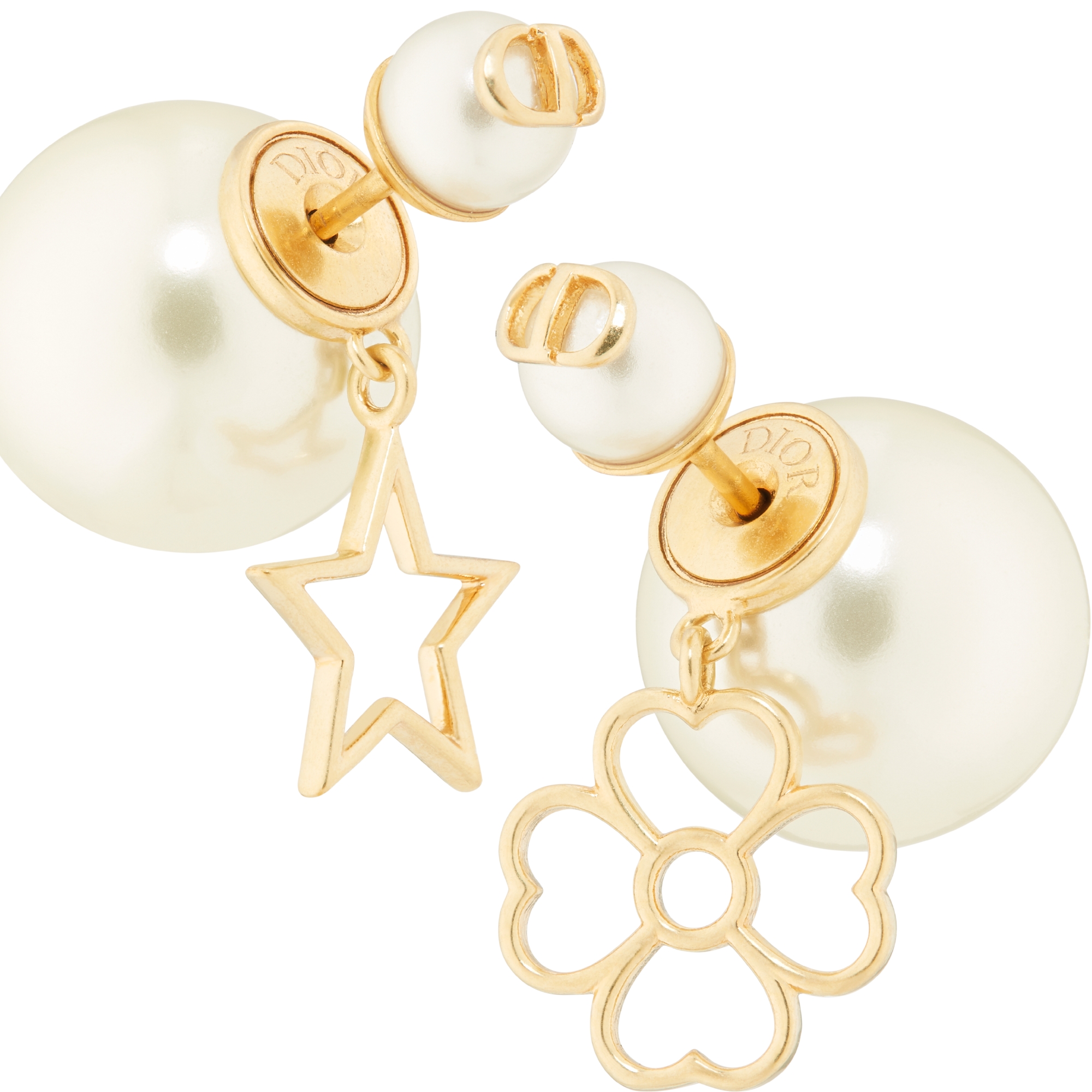 DIOR TRIBALES ピアス メタル・レジンパール・クリスタル DIOR