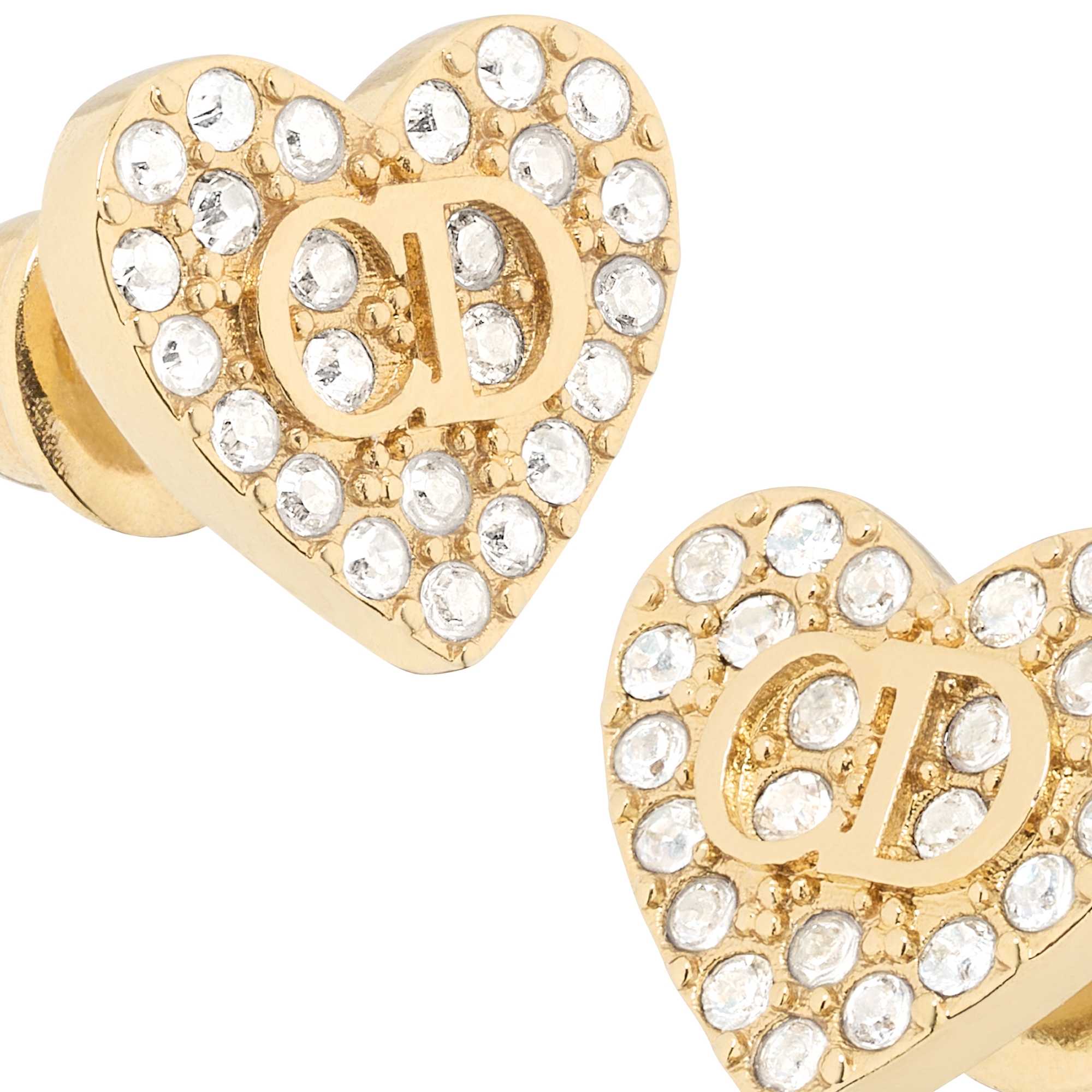 Clair D Lune Stud Earrings Gold-Finish Metal and Silver-Tone Crystals E09