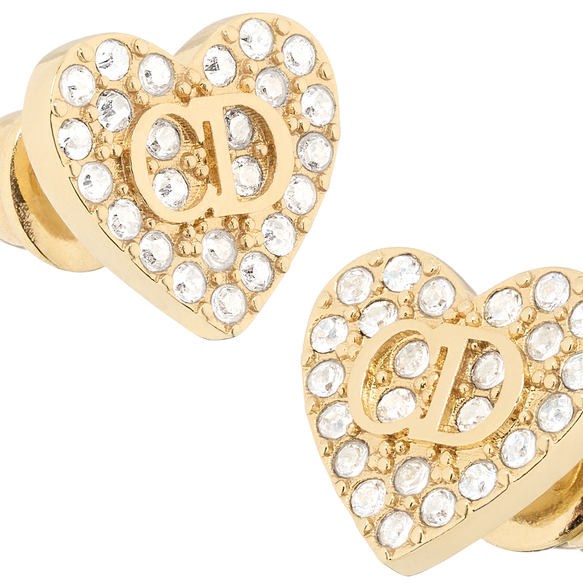 Clair D Lune Stud Earrings Gold-Finish Metal and Silver-Tone Crystals E09