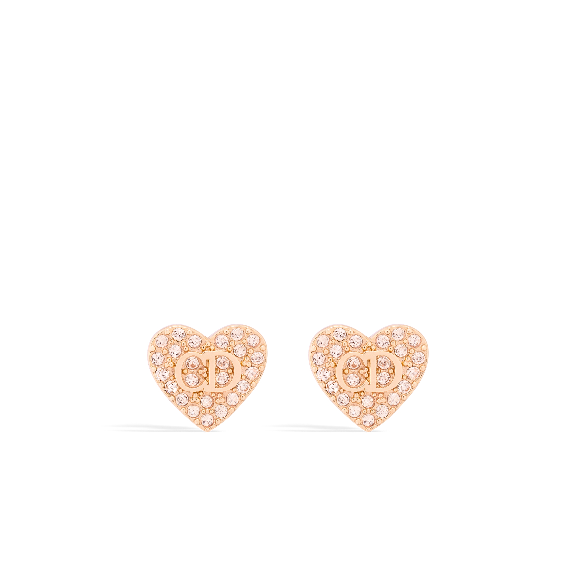 Clair D Lune Stud Earrings Pink-Finish Metal and Pink Crystals E01