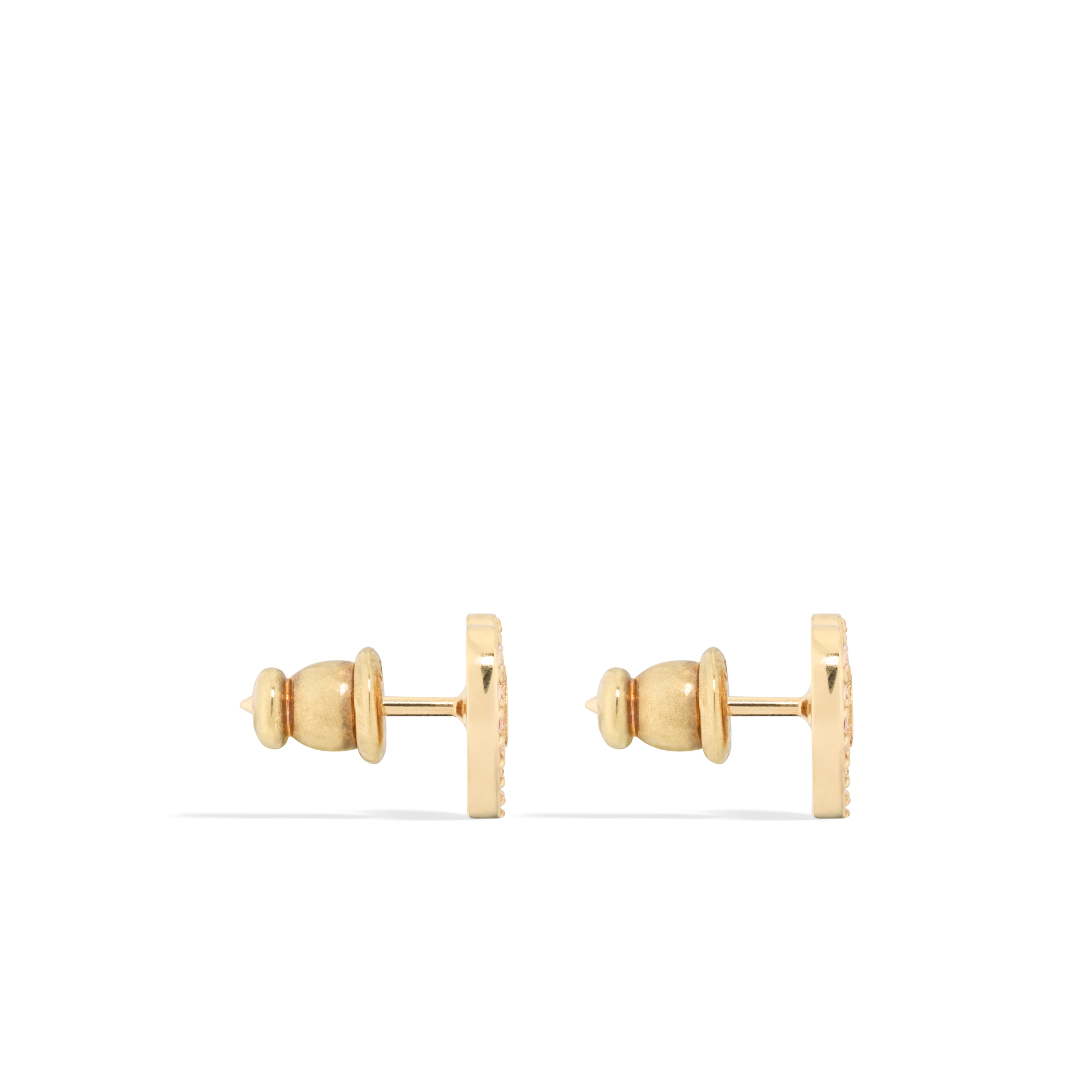 ต่างหู Clair D Lune โลหะเคลือบสีชมพูและคริสตัลสีชมพู E02