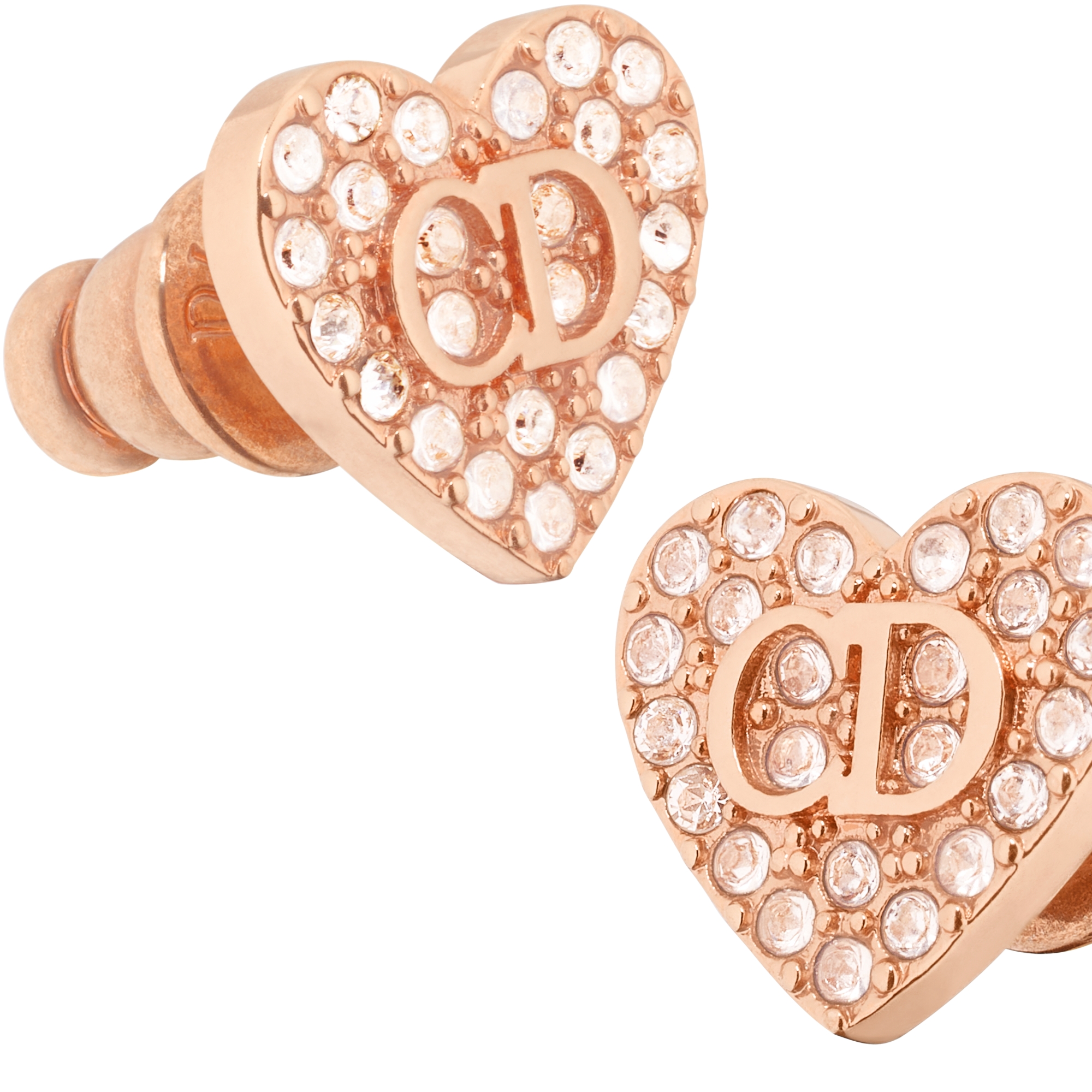 Clair D Lune Stud Earrings Pink-Finish Metal and Pink Crystals E09