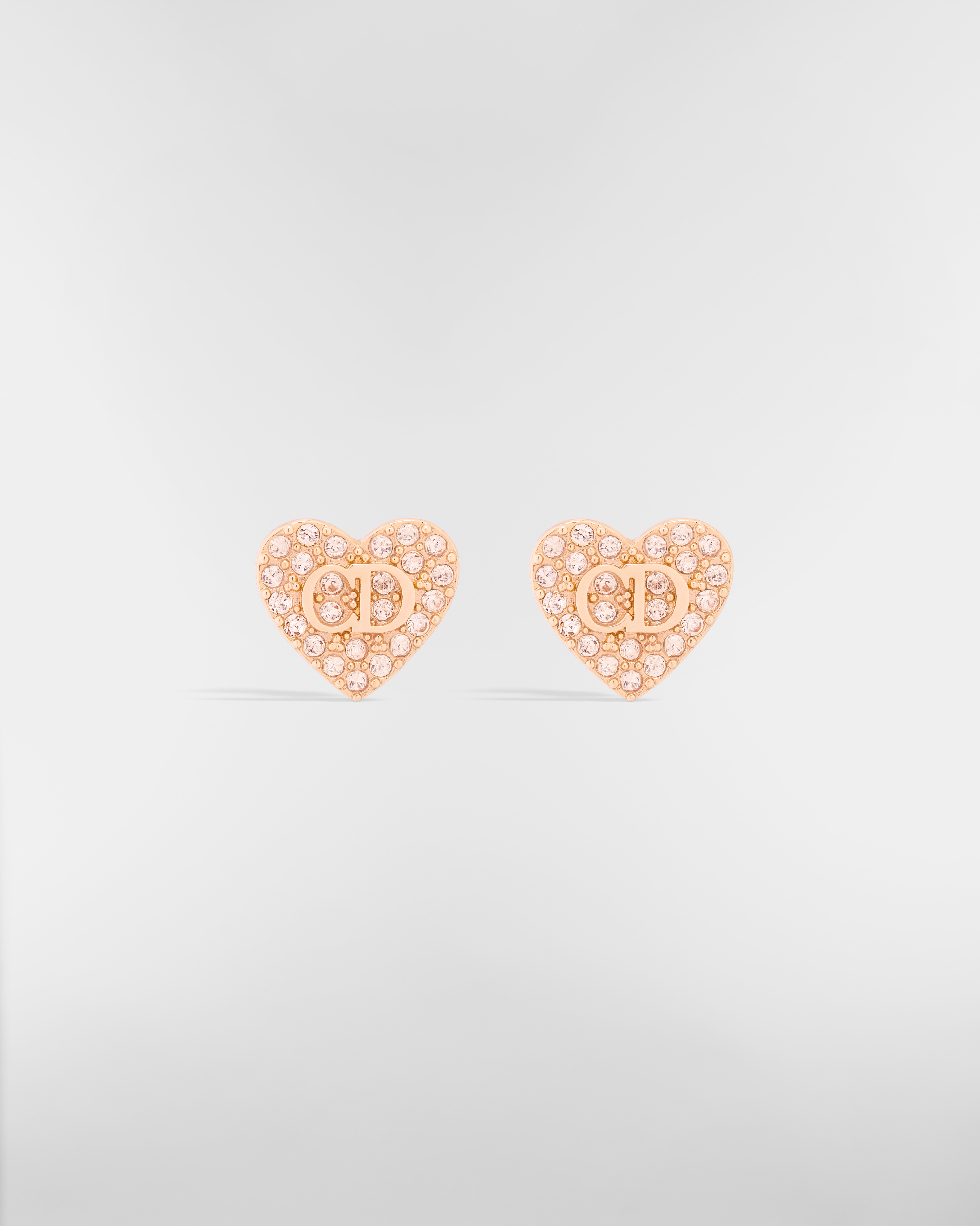 Clair D Lune Stud Earrings Pink-Finish Metal and Pink Crystals E01