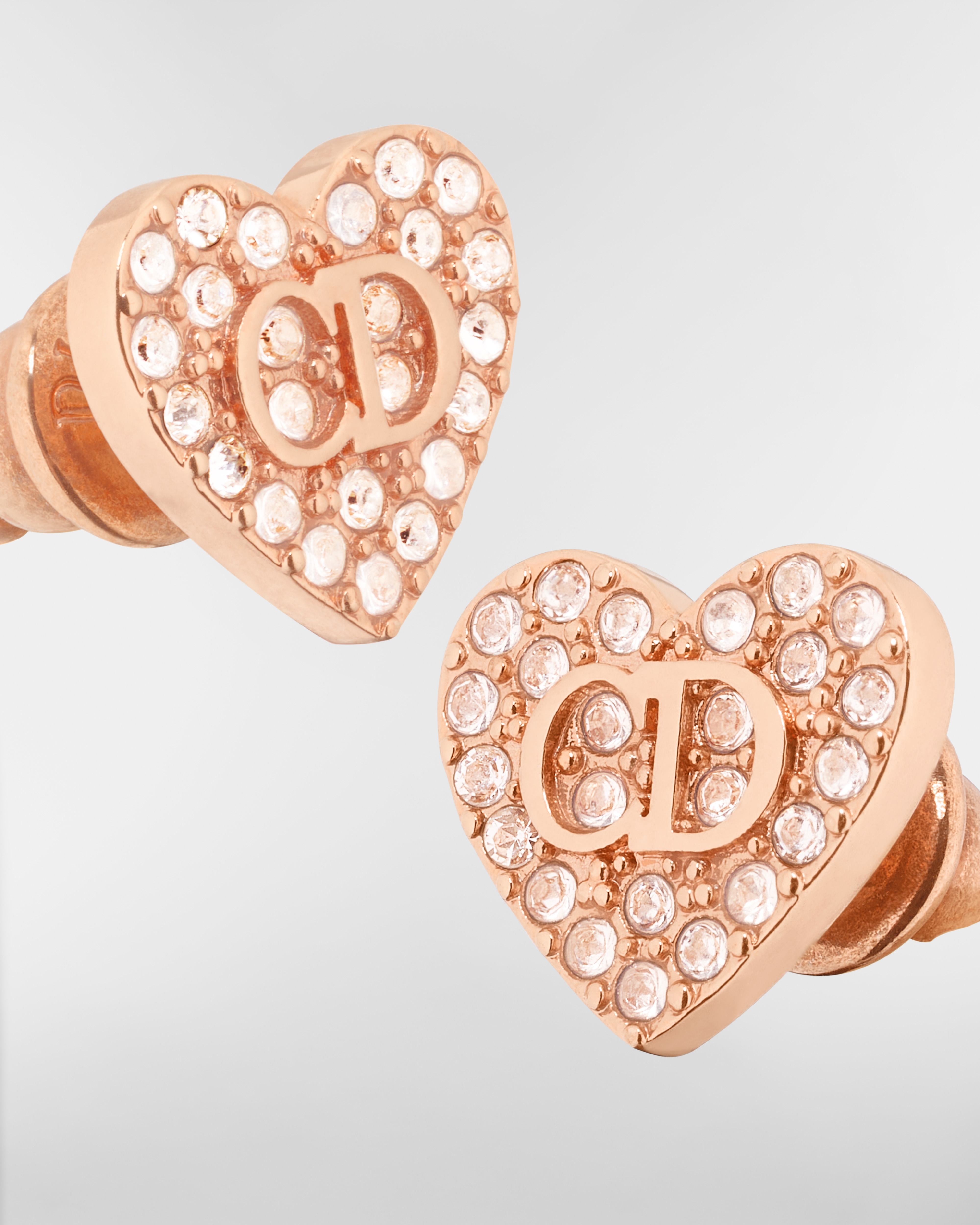 Clair D Lune Stud Earrings Pink-Finish Metal and Pink Crystals E09