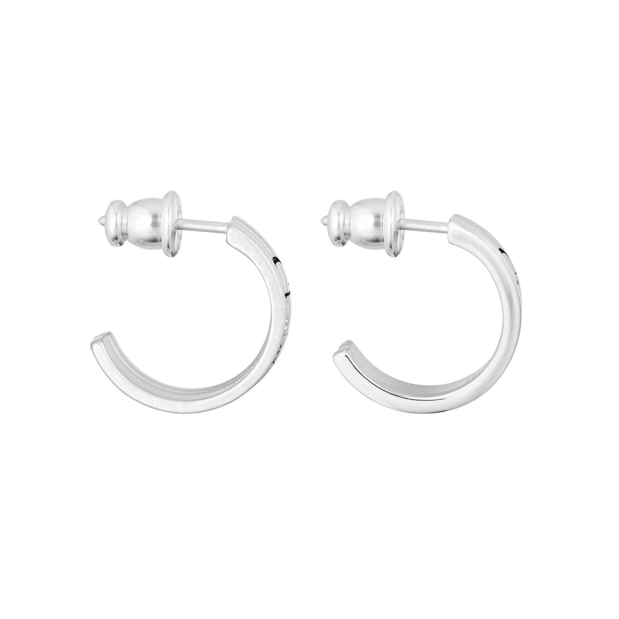 Christian Dior Couture Cut Earrings Silver and Black Resin E02