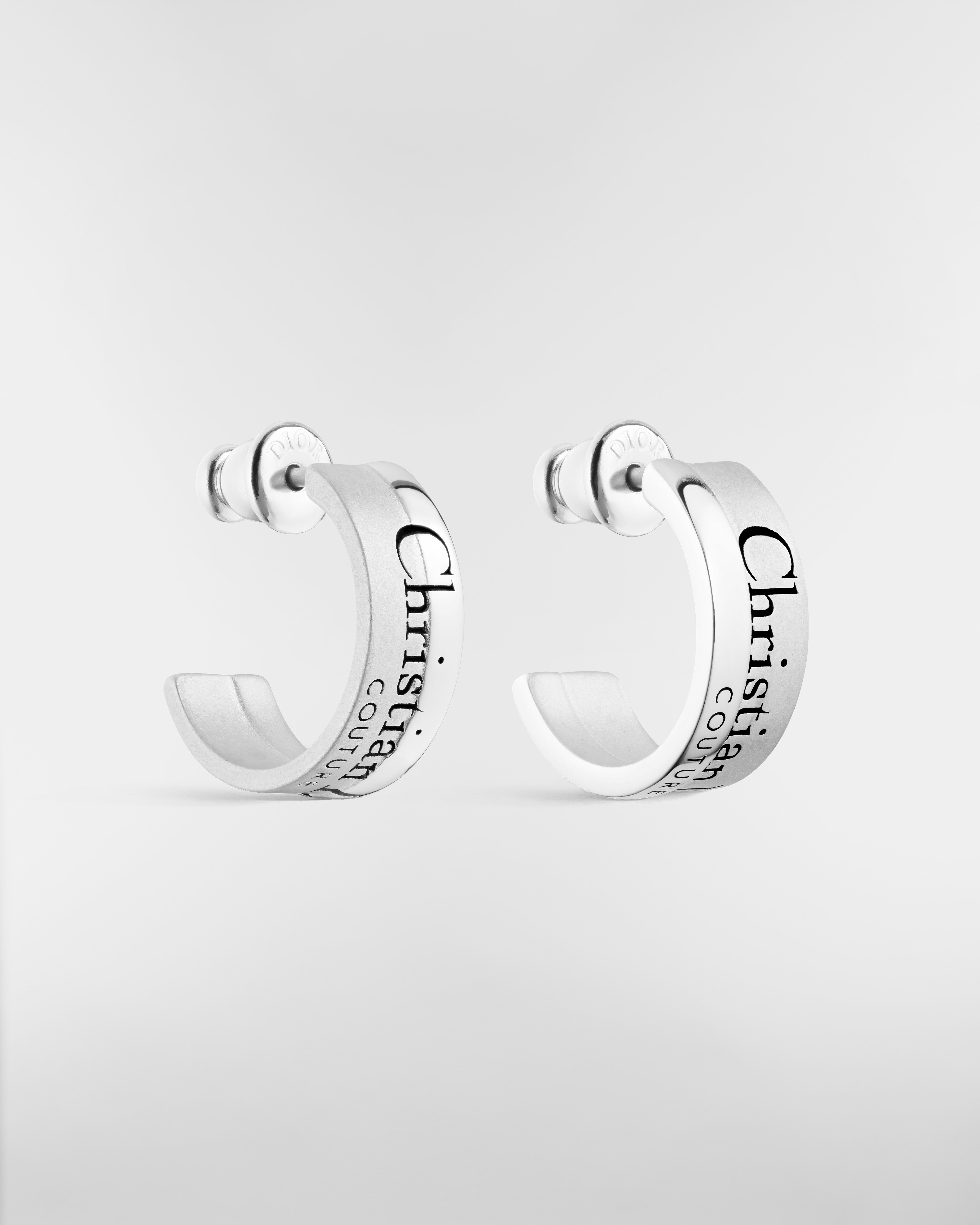 Christian Dior Couture Cut ピアス シルバー & レジン E03