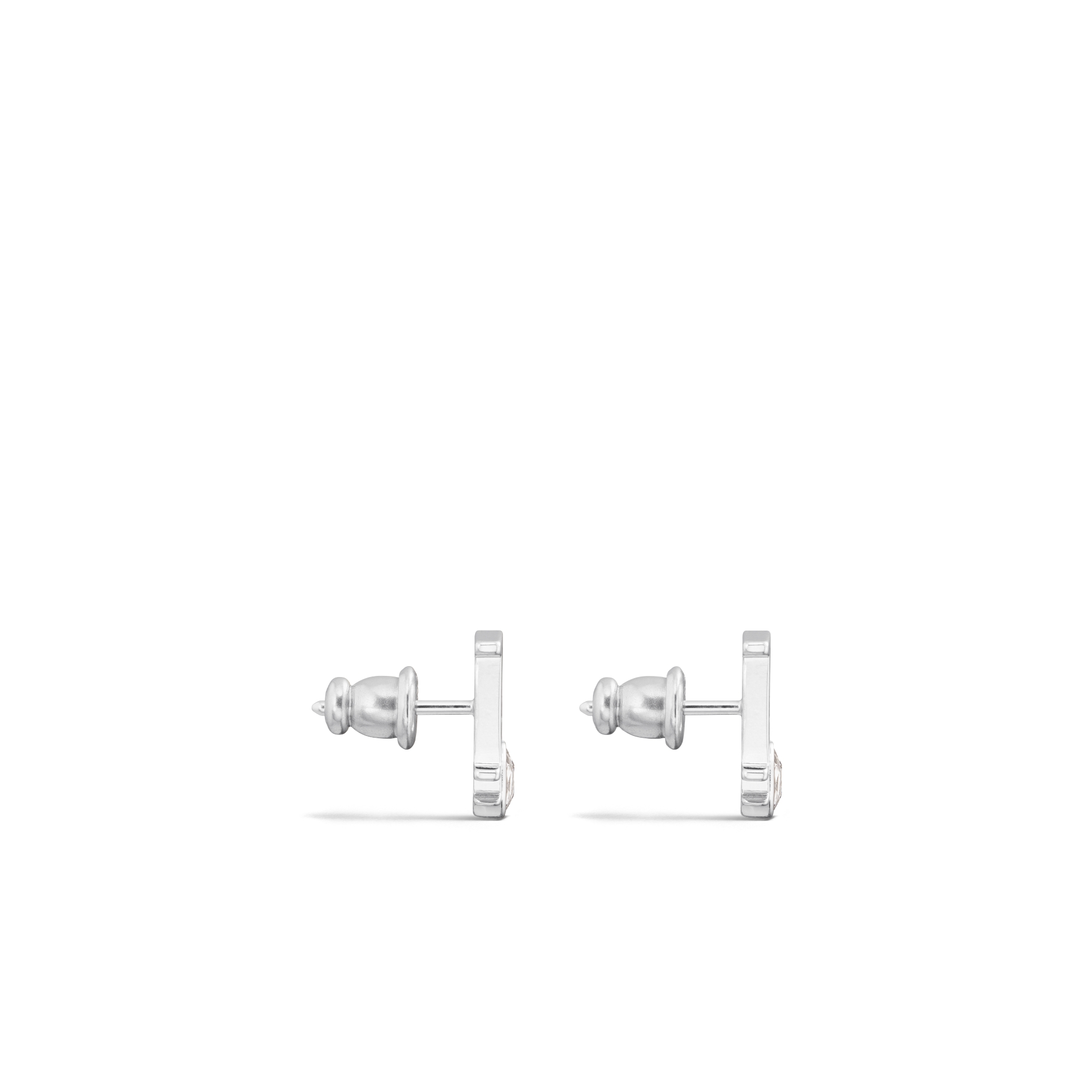 Dior Sparkle Earrings Silver-Finish Brass and White Crystals E02