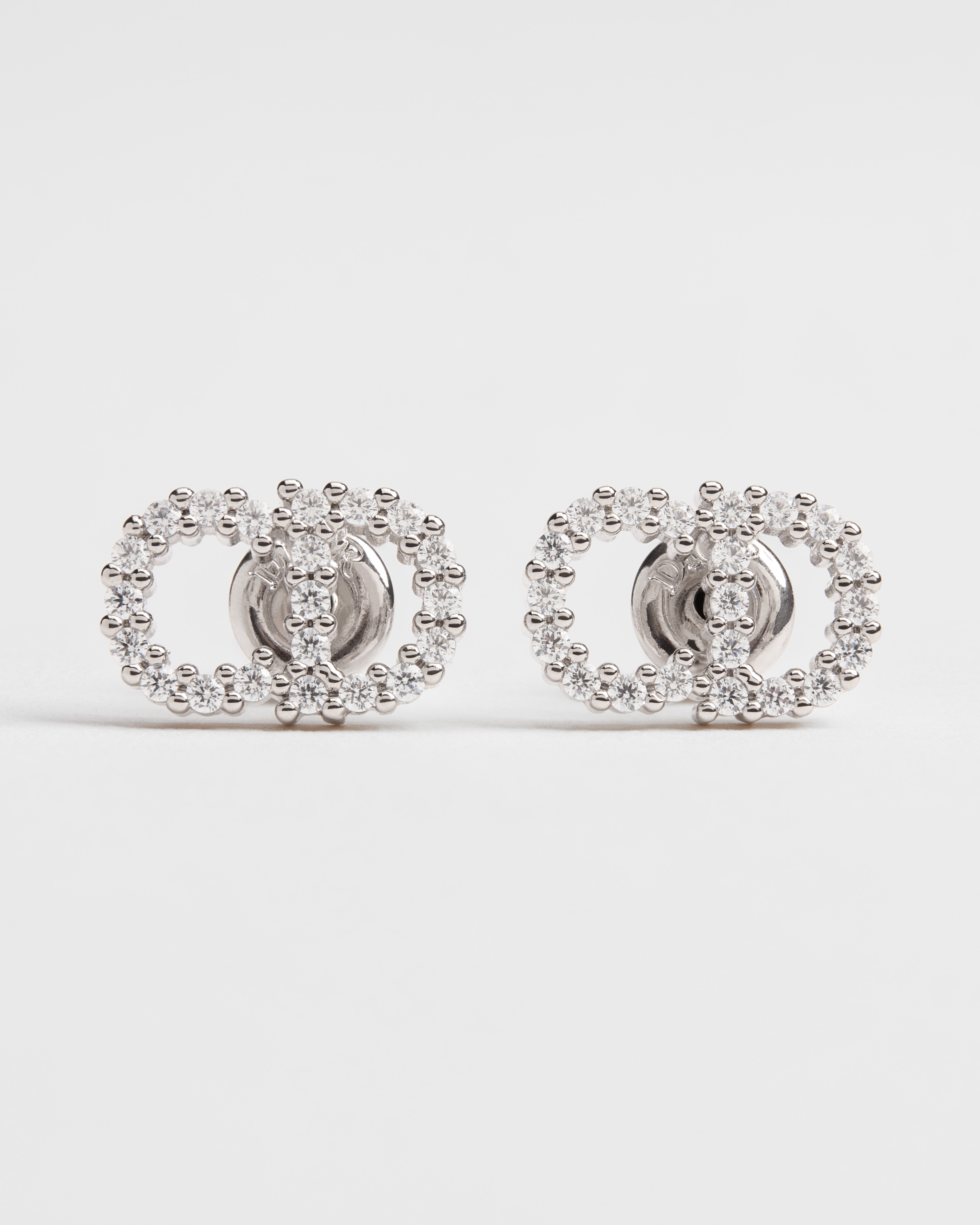 Clair D Lune 귀걸이 실버 피니시 메탈 & 스파클링 크리스탈 E01