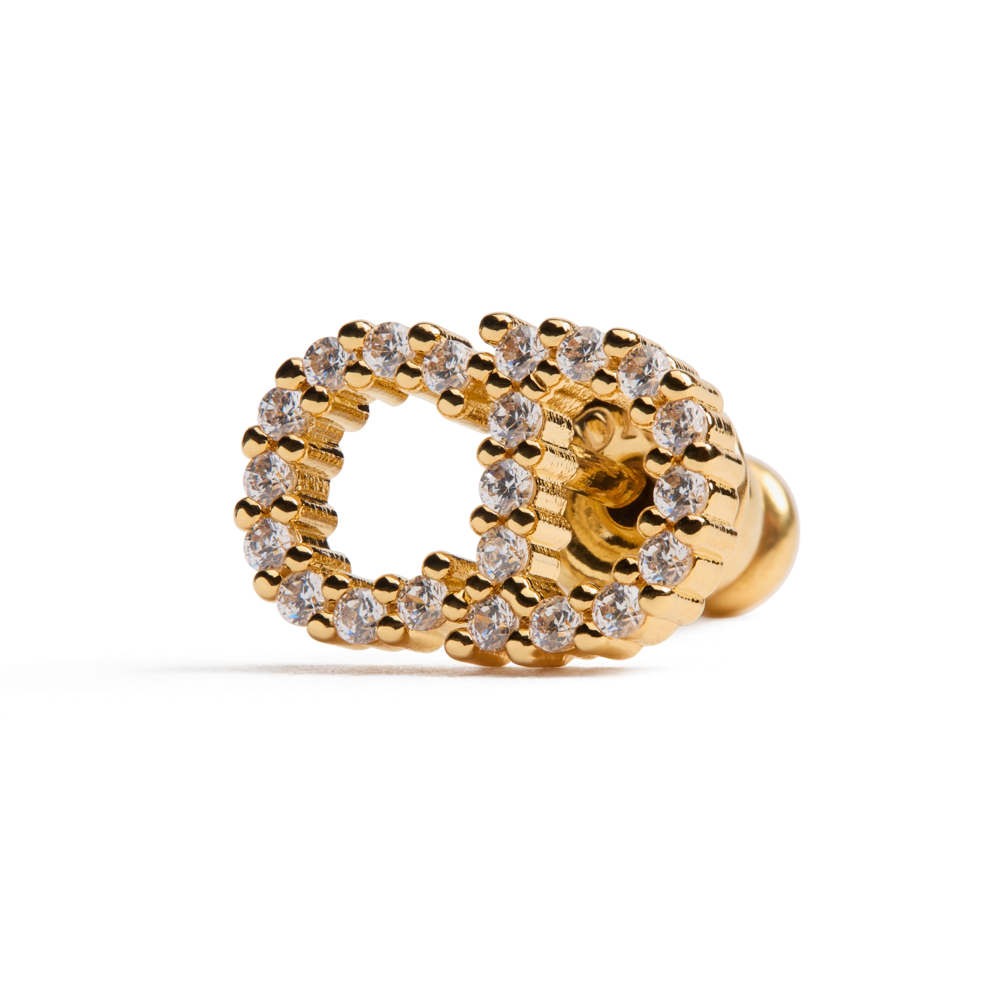 Clair D Lune Ohrringe Metall mit Gold-Finish und funkelnde Kristalle E09