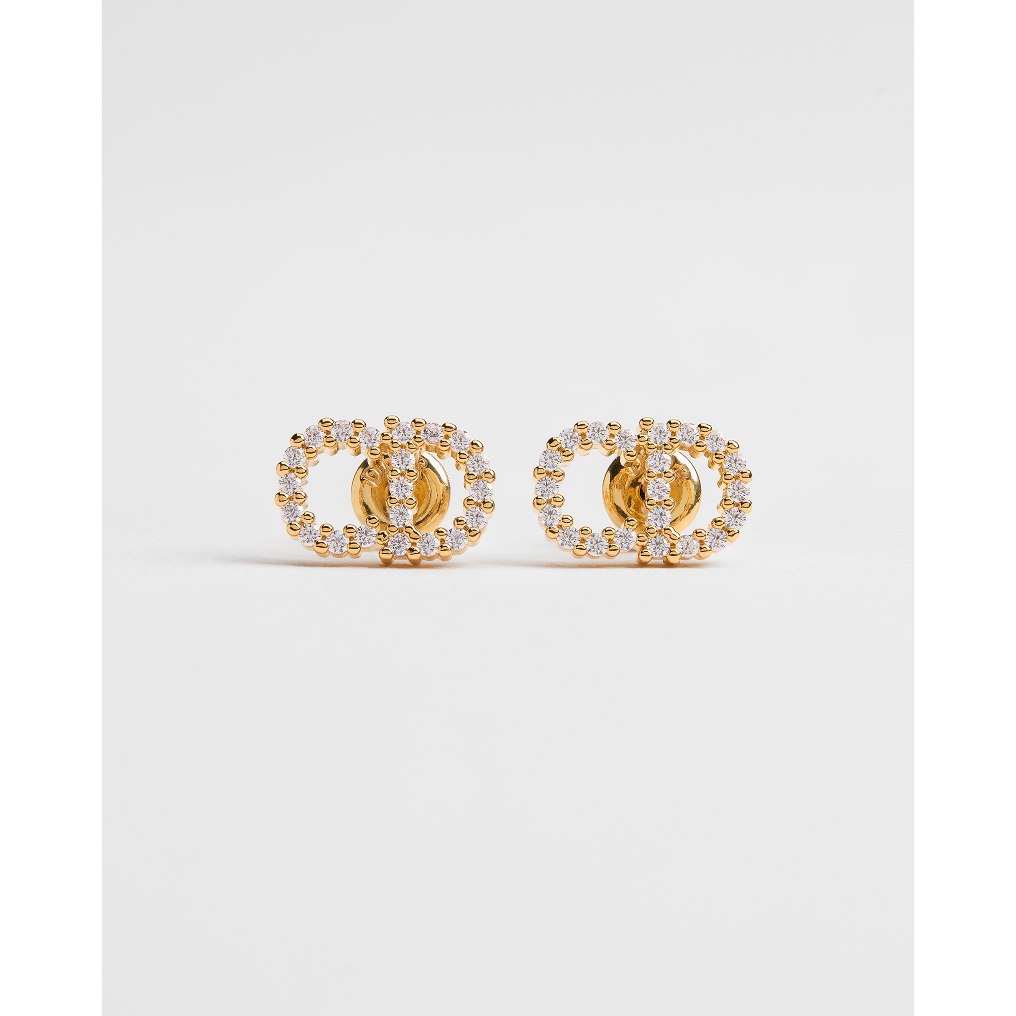 Clair D Lune 耳環 金色飾面金屬和閃耀水晶 E01