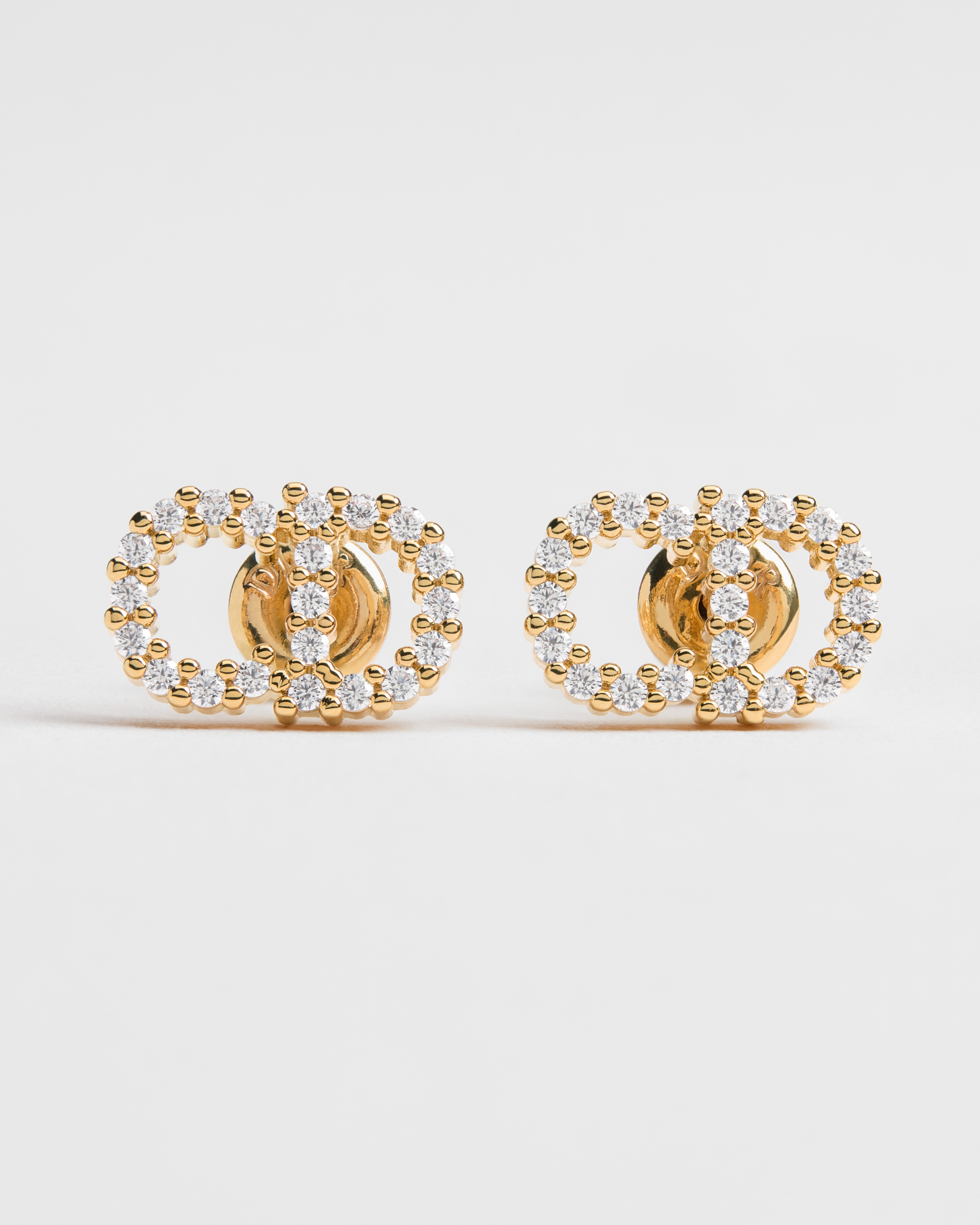 Clair D Lune 귀걸이 골드 피니시 메탈 & 스파클링 크리스탈 E01