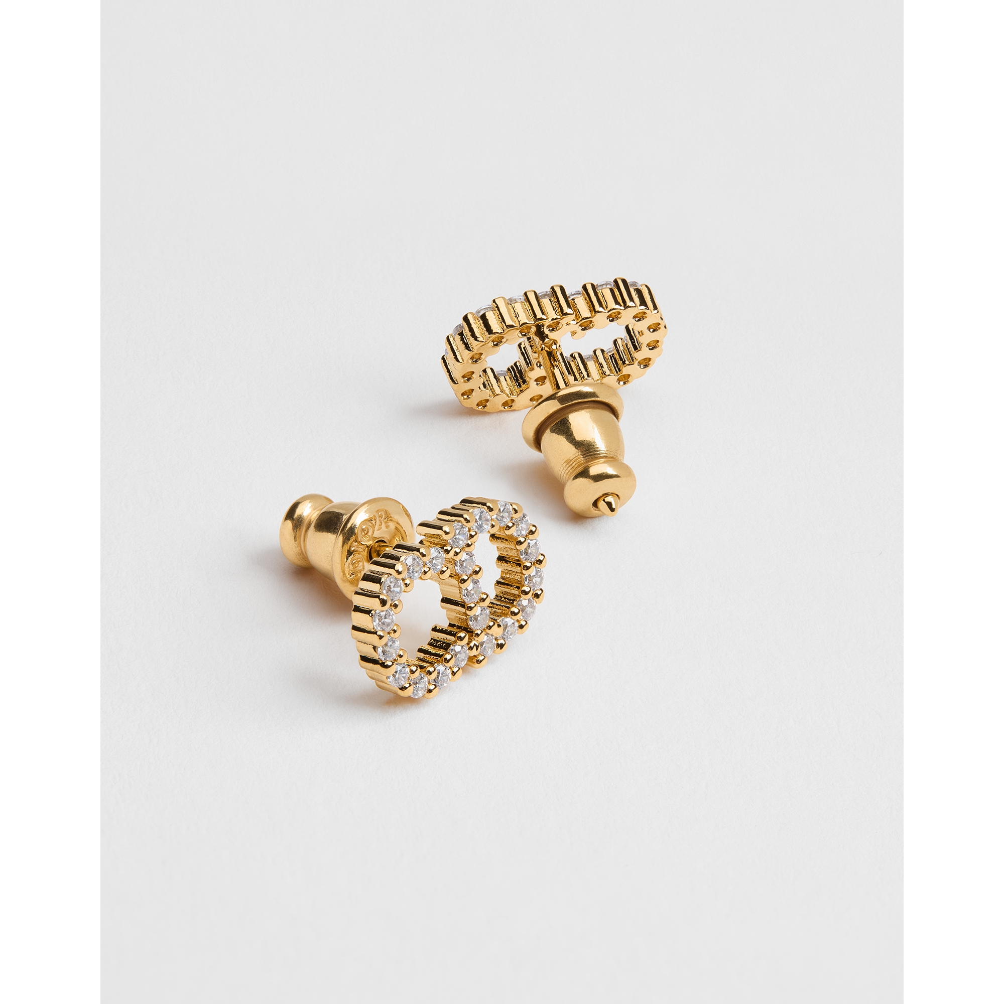 Clair D Lune 耳環 金色飾面金屬和閃耀水晶 E06