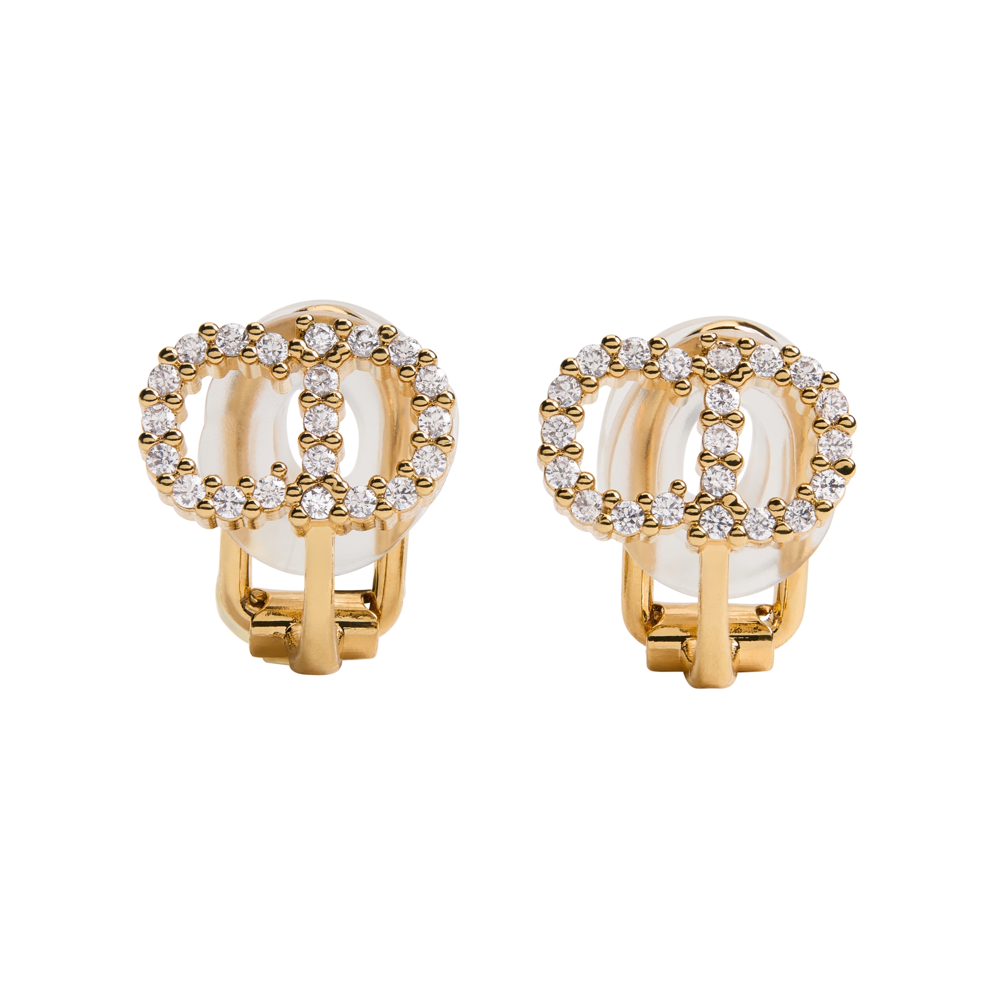 Clair D Lune Clip-On Earrings Gold-Finish Metal and Sparkling