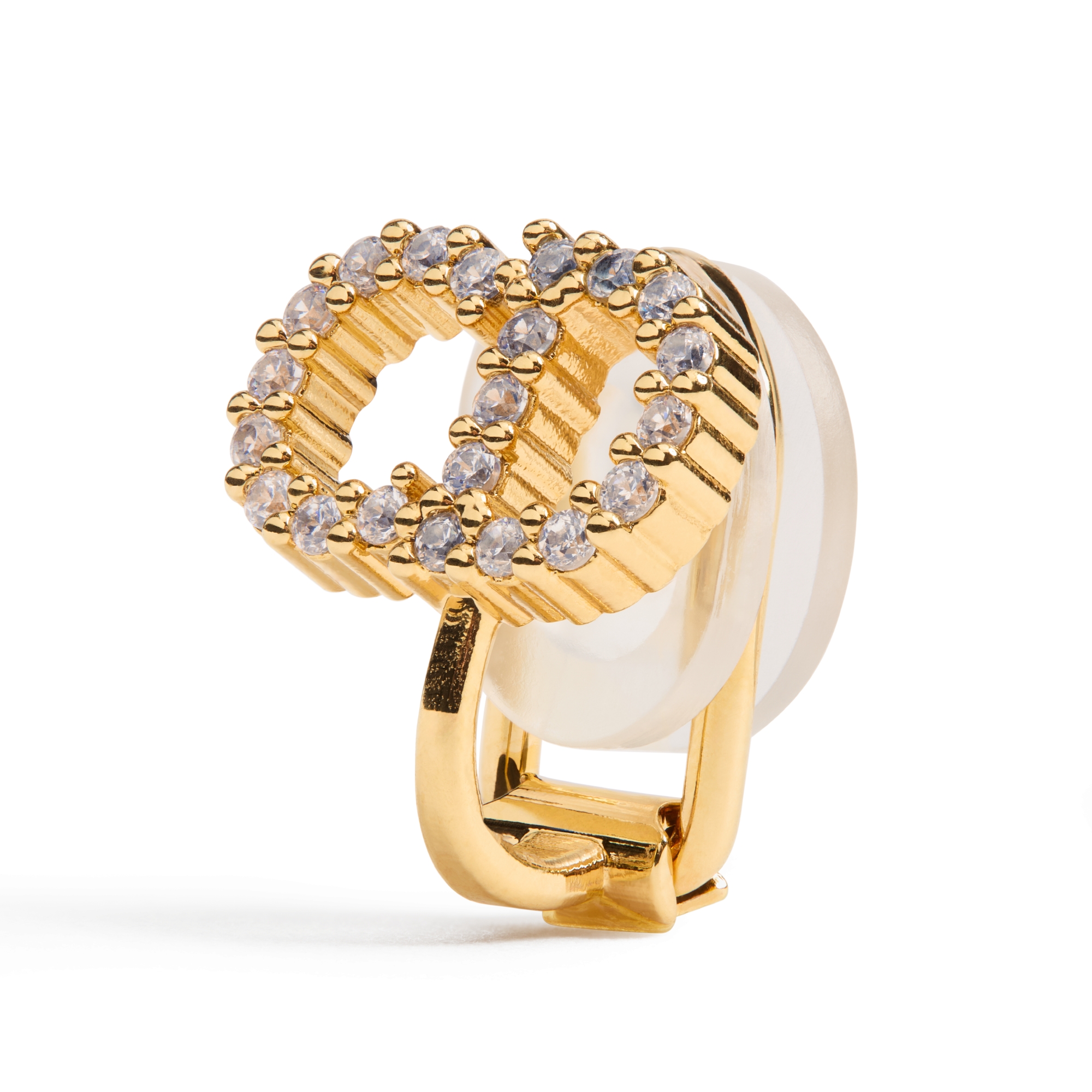 Clair D Lune 클립 귀걸이 골드 피니시 메탈 & 스파클링 크리스탈 E09