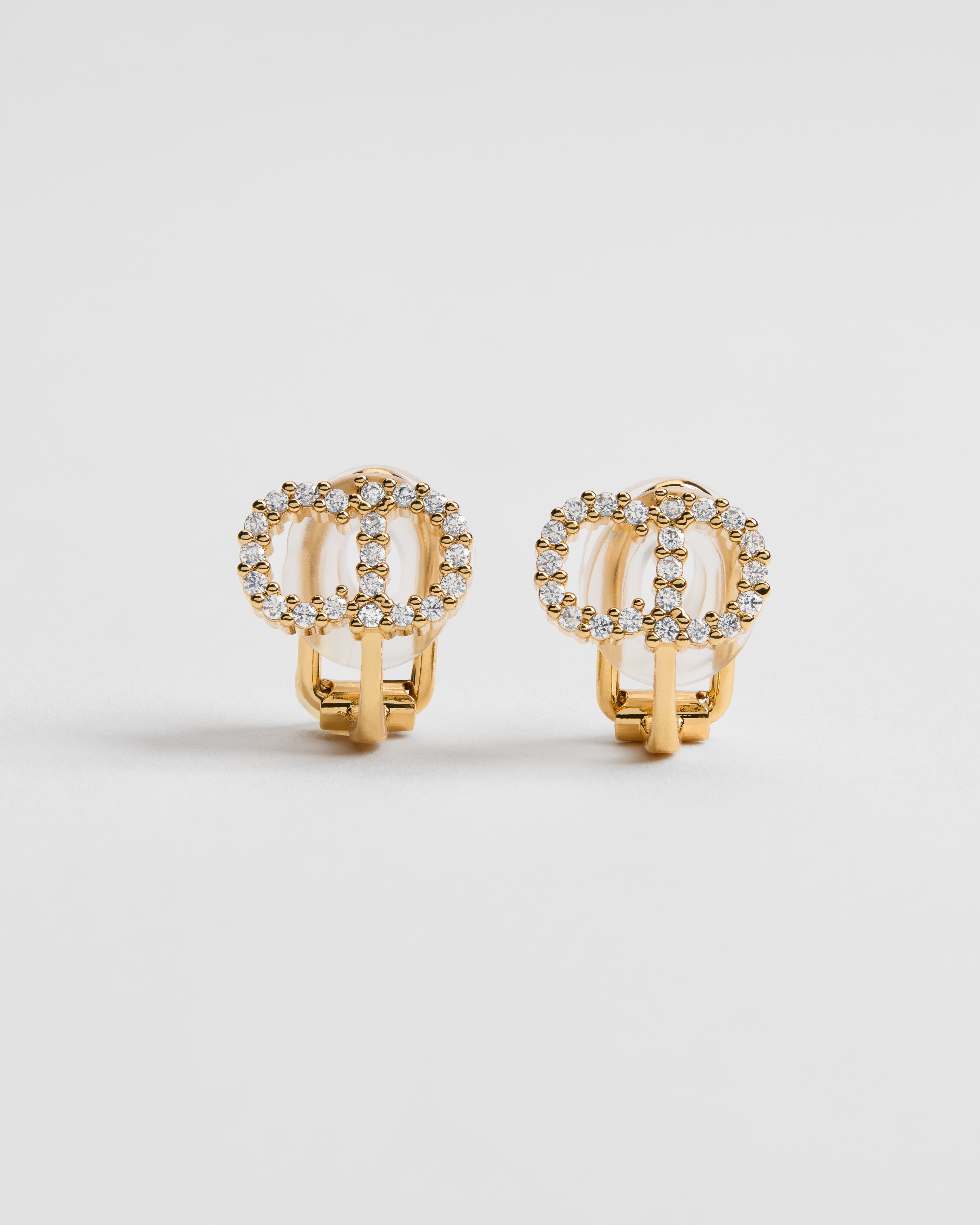 Orecchini a clip Clair D Lune Metallo con finitura color oro e cristalli scintillanti E01