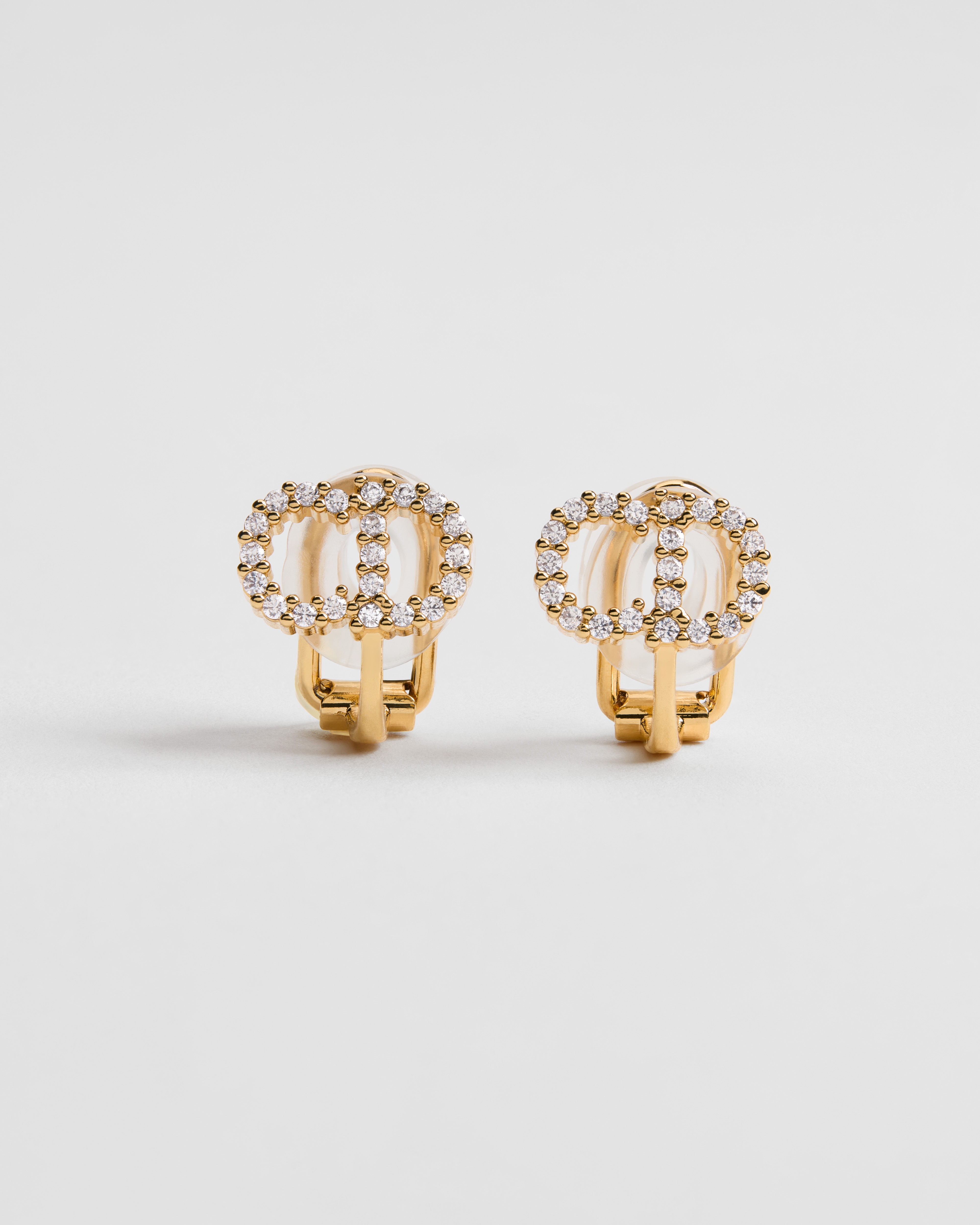 Orecchini a clip Clair D Lune Metallo con finitura color oro e cristalli scintillanti E01