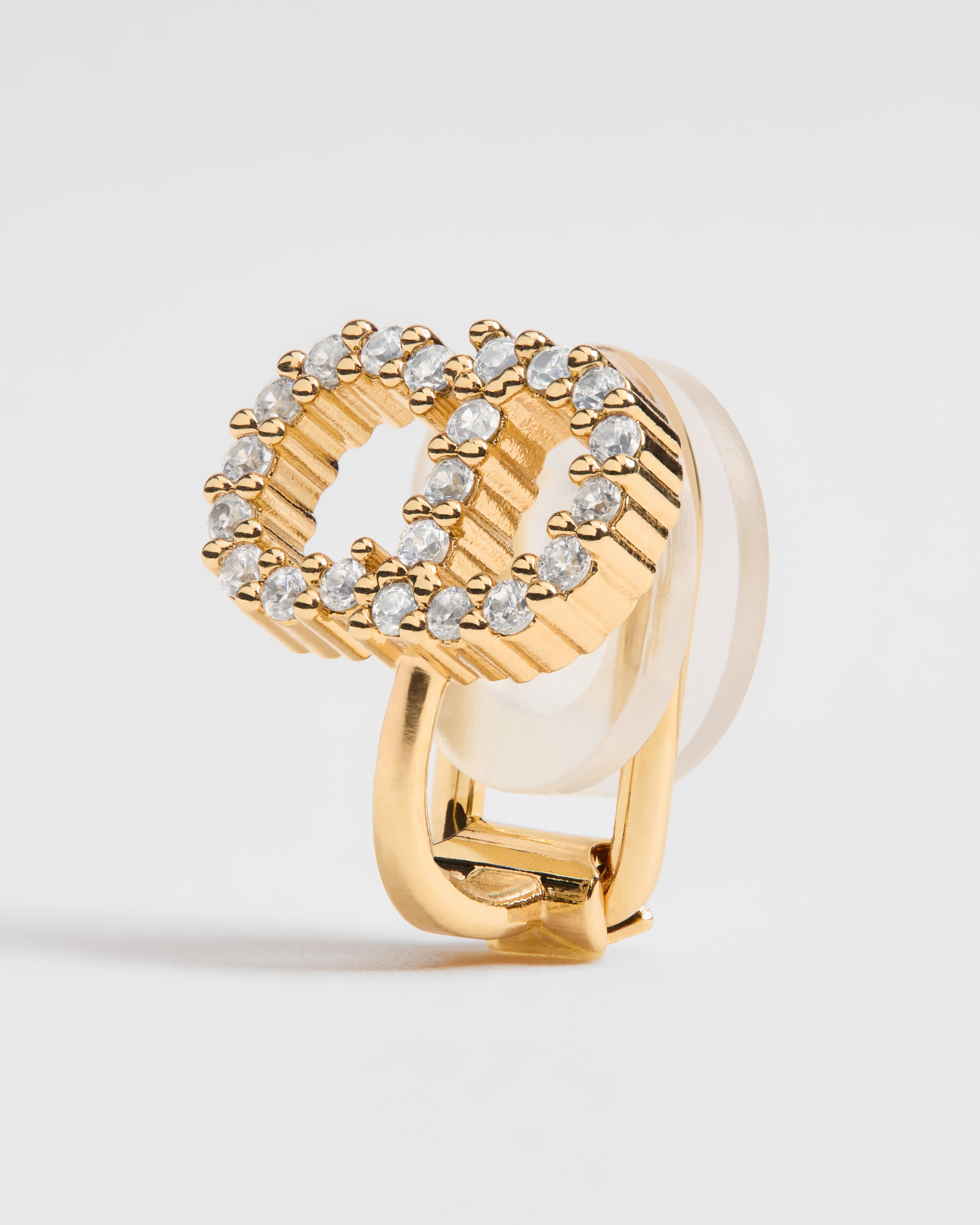 Clair D Lune クリップイヤリング メタル & クリスタル E09