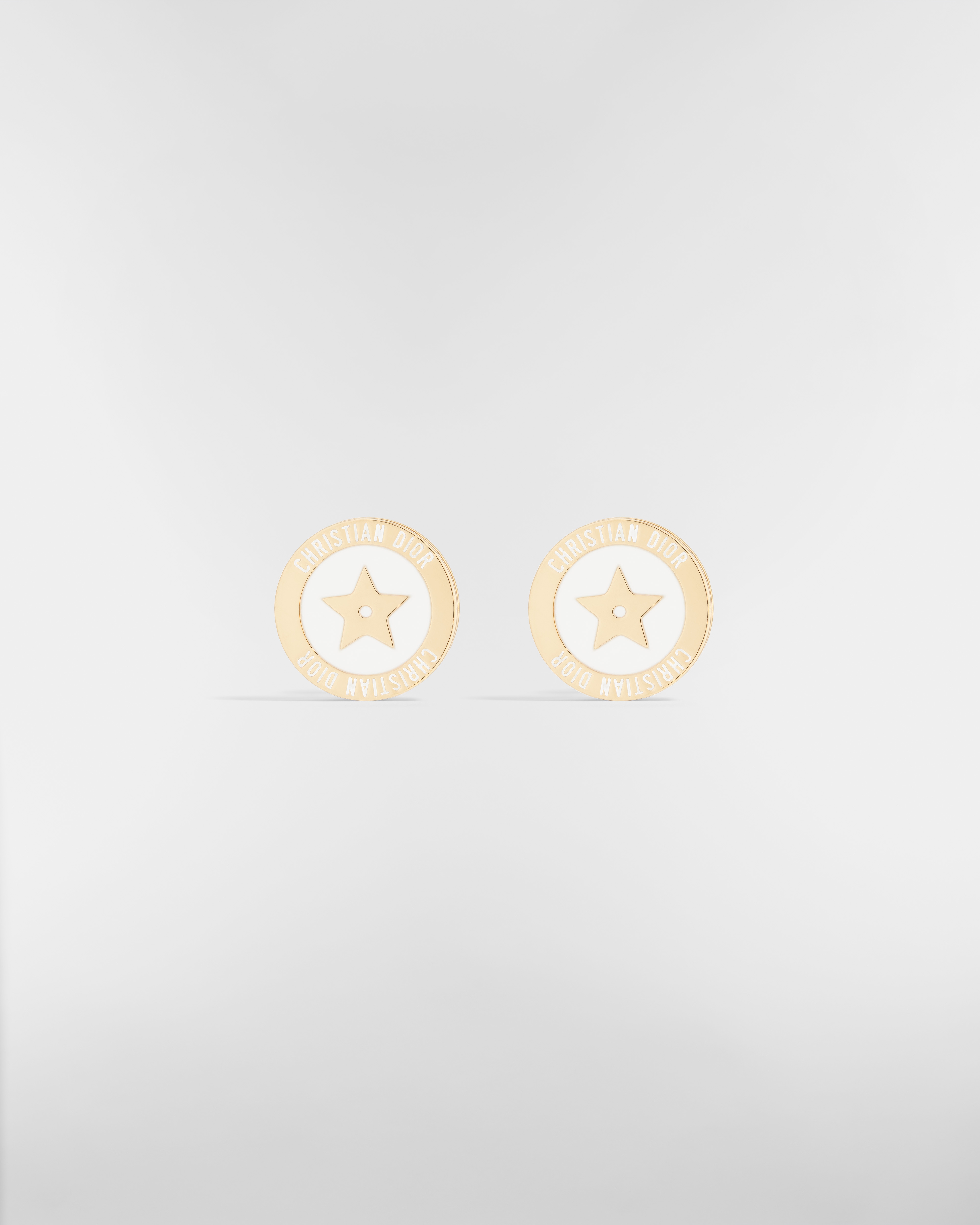 Orecchini Dior Night Code Metallo con finitura color oro, cristalli scintillanti e lacca bianca E01