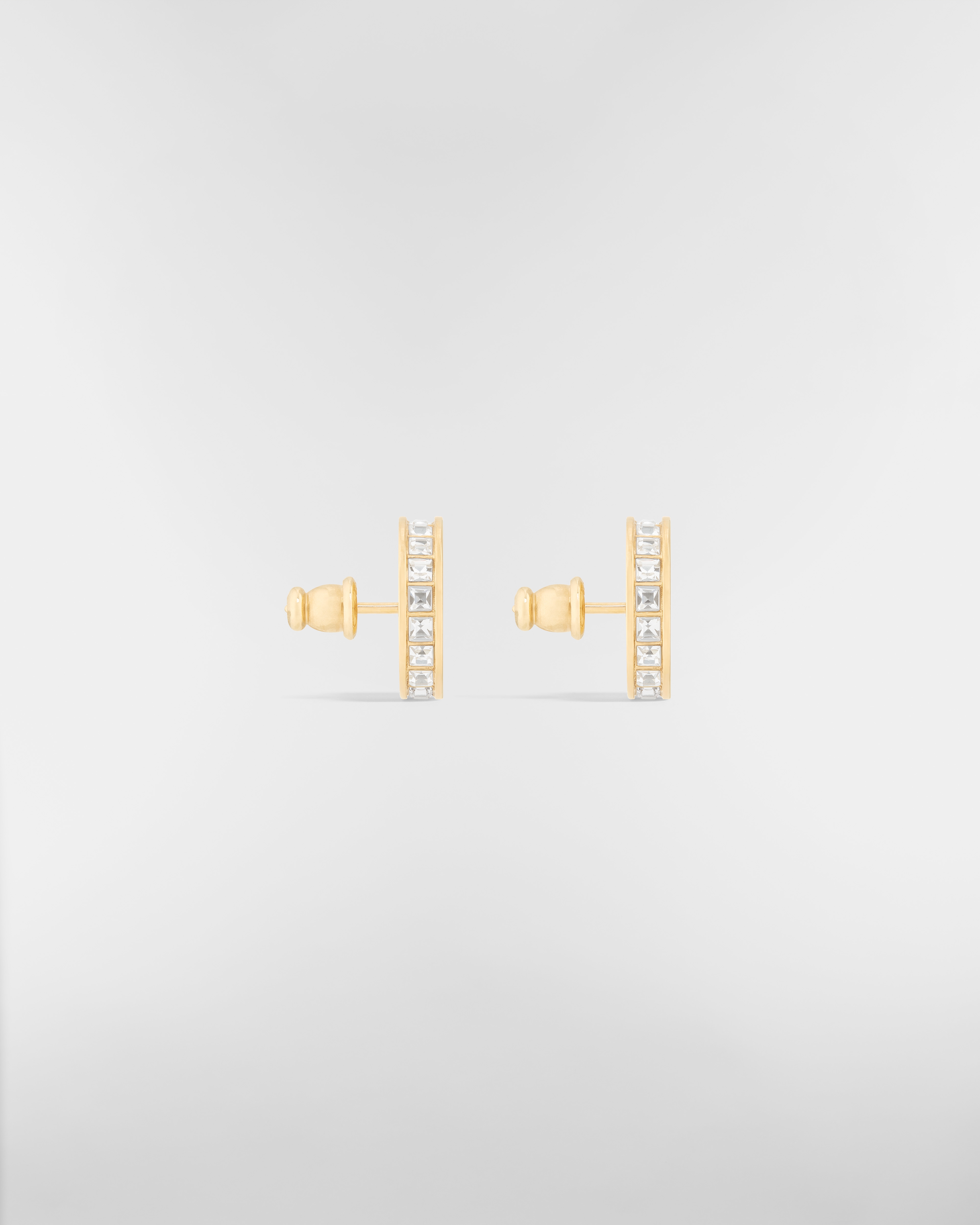 Orecchini Dior Night Code Metallo con finitura color oro, cristalli scintillanti e lacca bianca E02