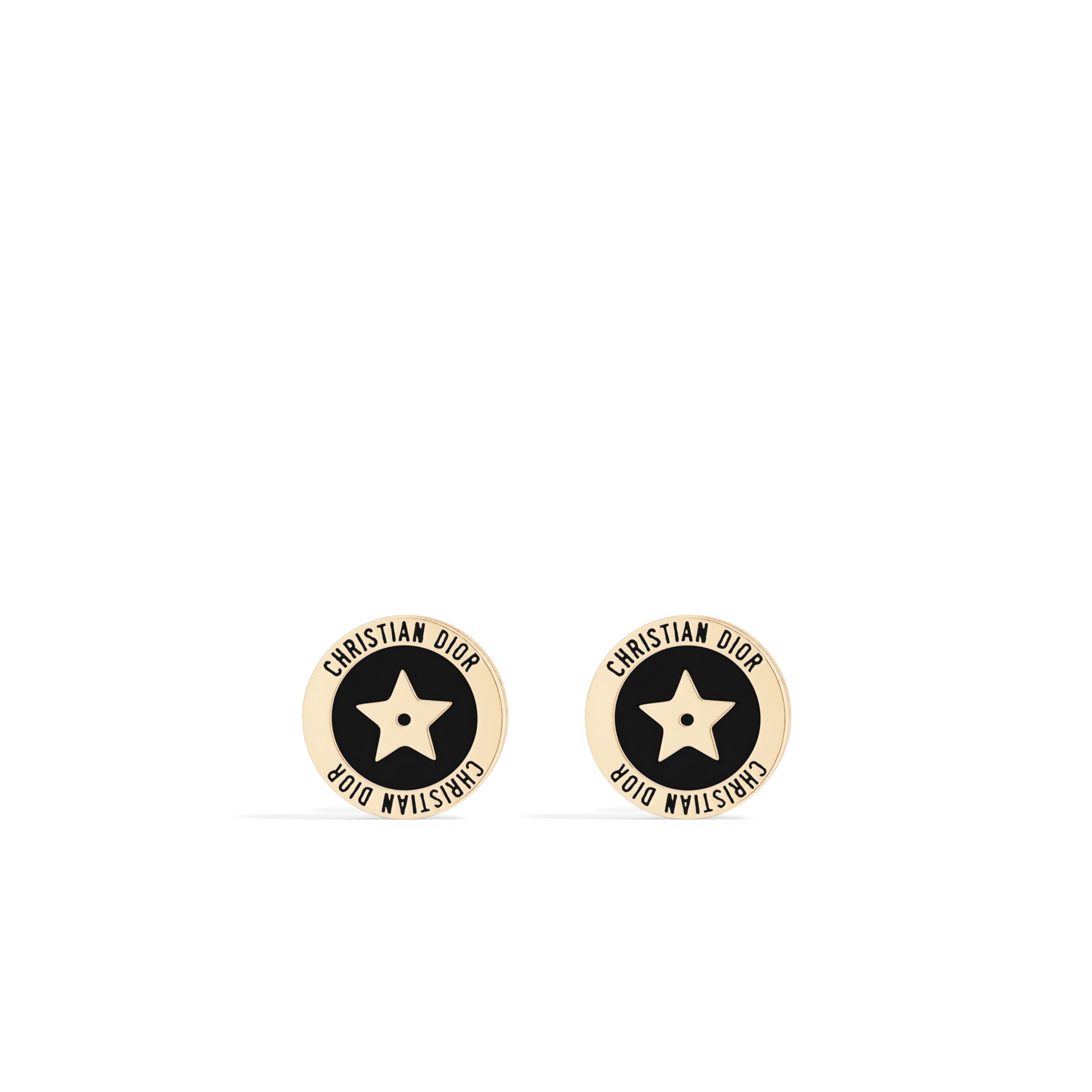 Dior Night Code Earrings Gold-Finish Metal, Sparkling Crystals and Black Lacquer E01
