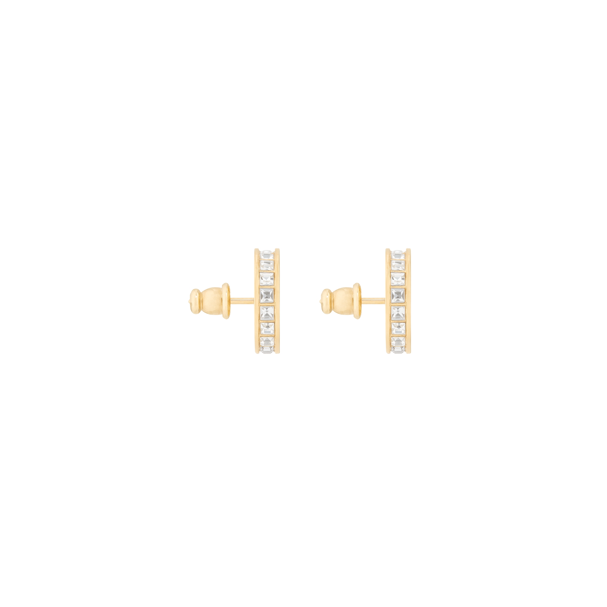 Dior Night Code Earrings Gold-Finish Metal, Sparkling Crystals and Black Lacquer E02