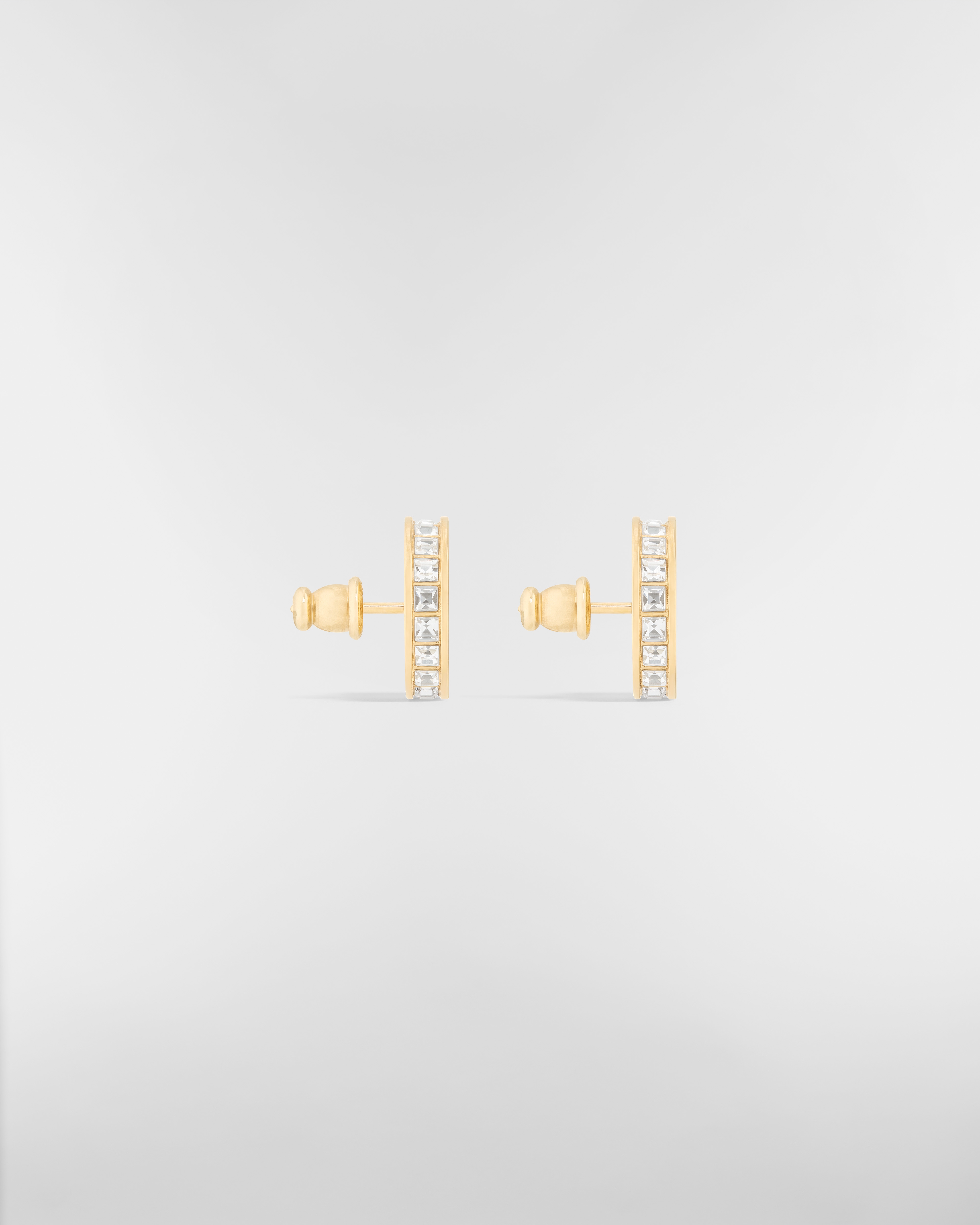 Dior Night Code Earrings Gold-Finish Metal, Sparkling Crystals and Black Lacquer E02