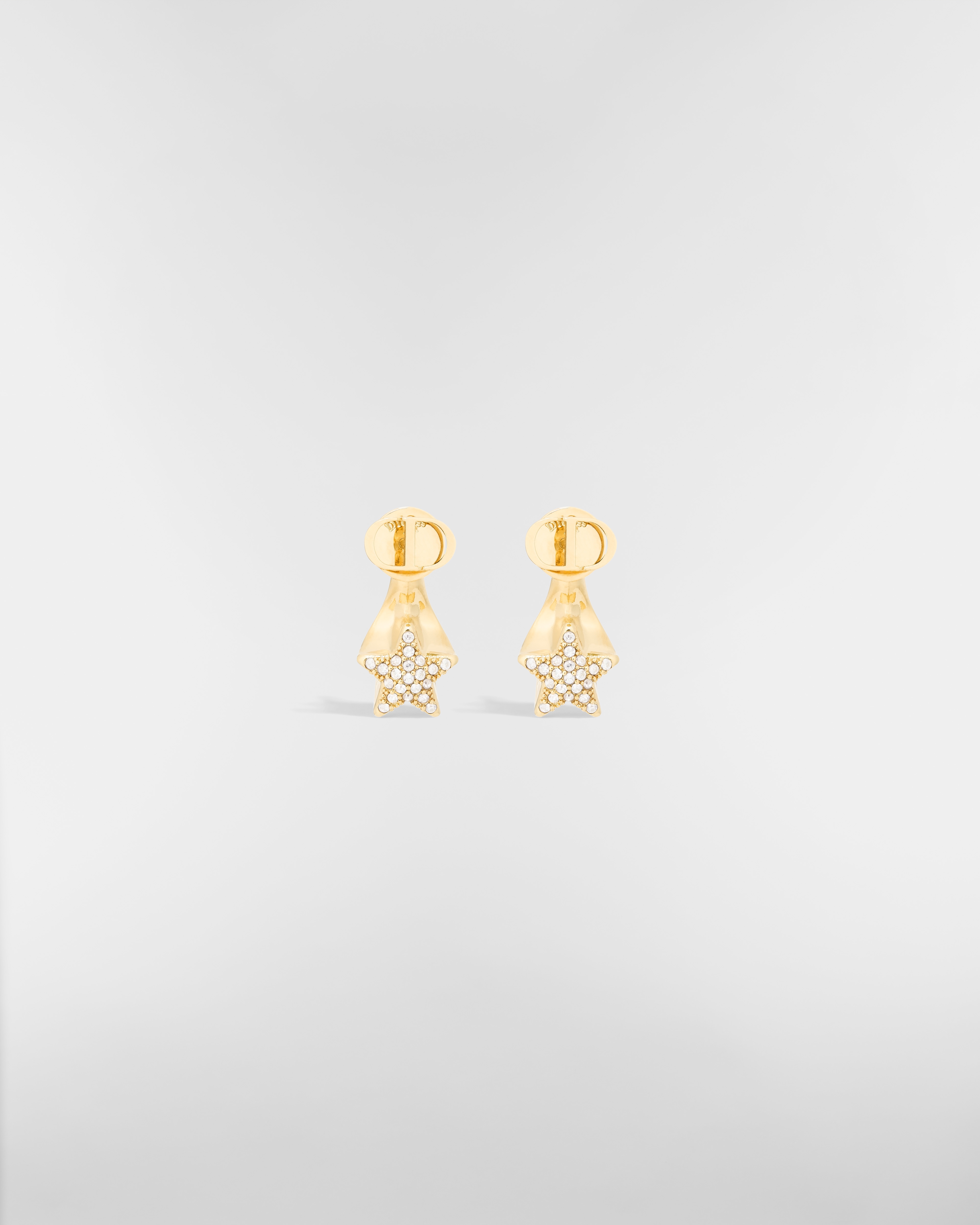 Dior Star Ohrringe Metall mit Gold-Finish und Kristalle in Silberfarbe E01