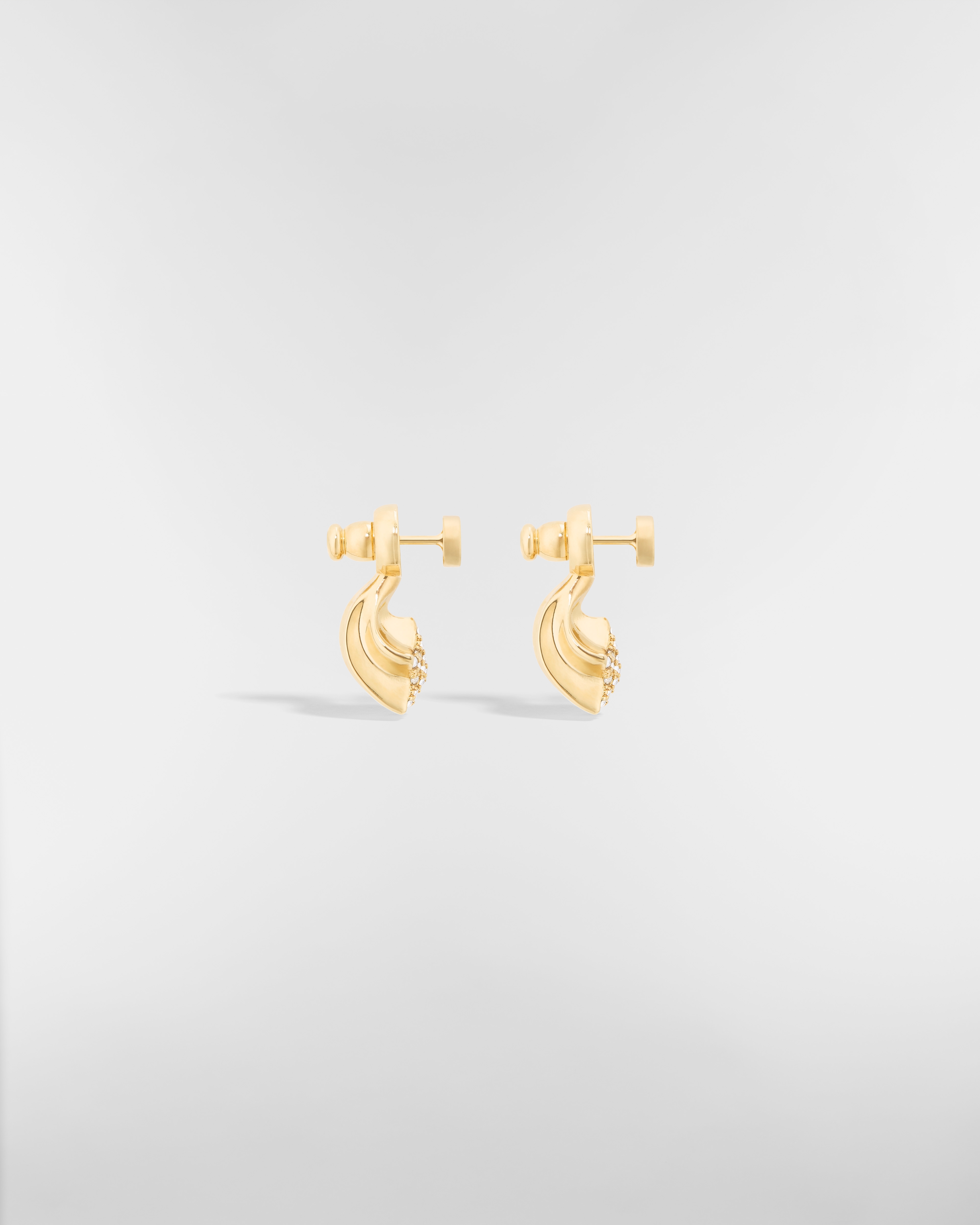 Dior Star-oorbellen Metaal met goudkleurige afwerking en zilverkleurige kristallen E02