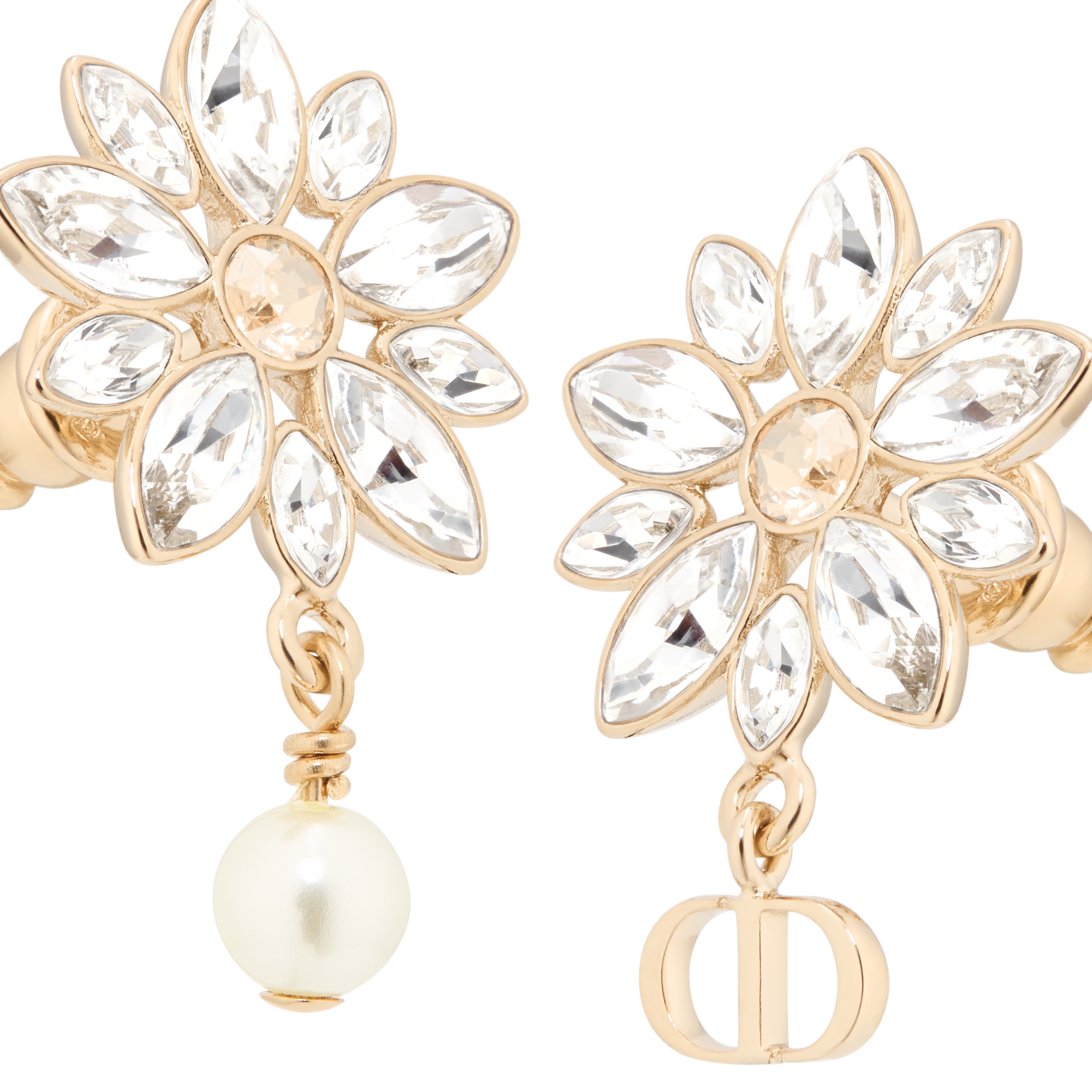 DIOR | Fleur de Glace ピアス メタル・レジンパール・クリスタル