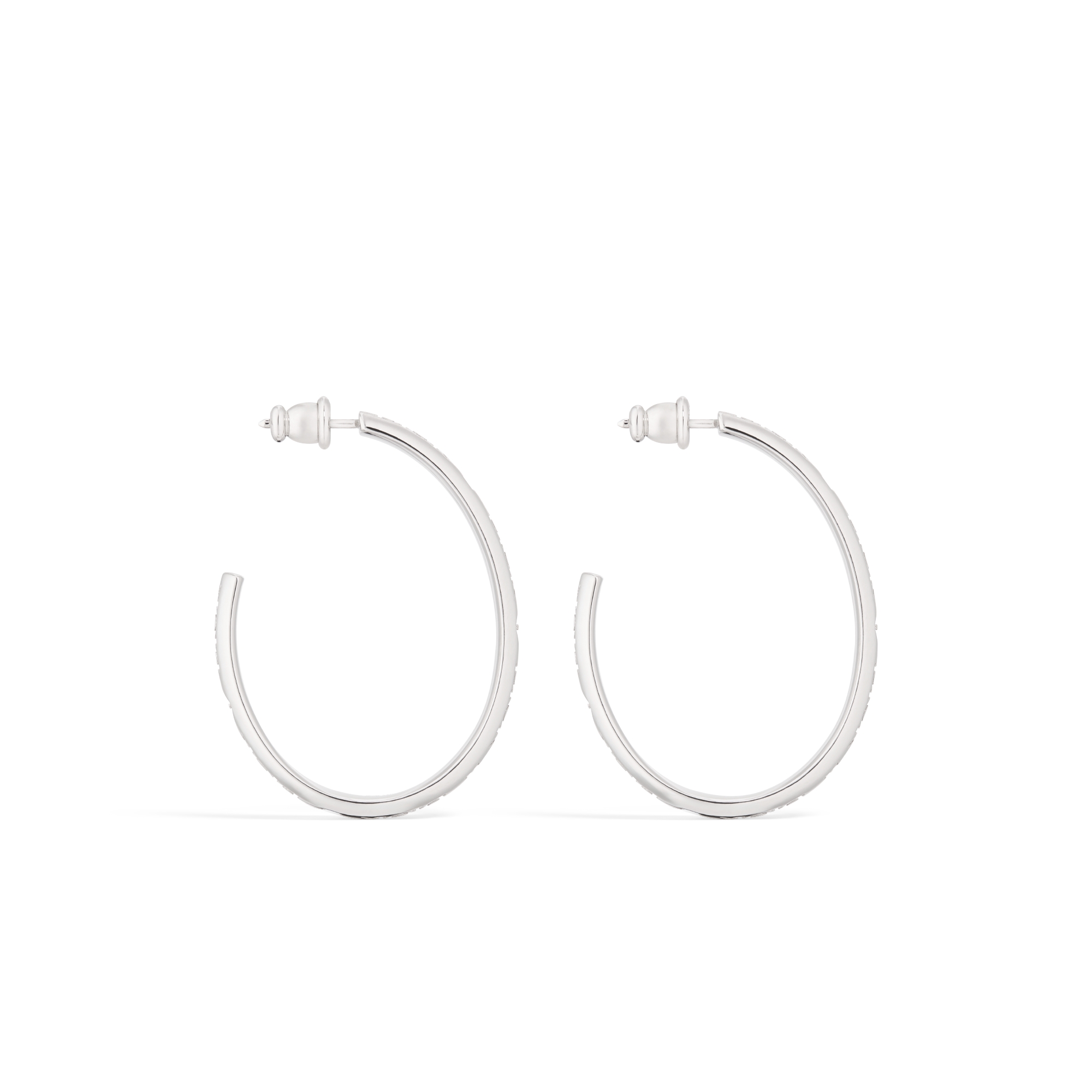Boucles d'oreilles créoles Dior Trésor Métal finition argentée E02