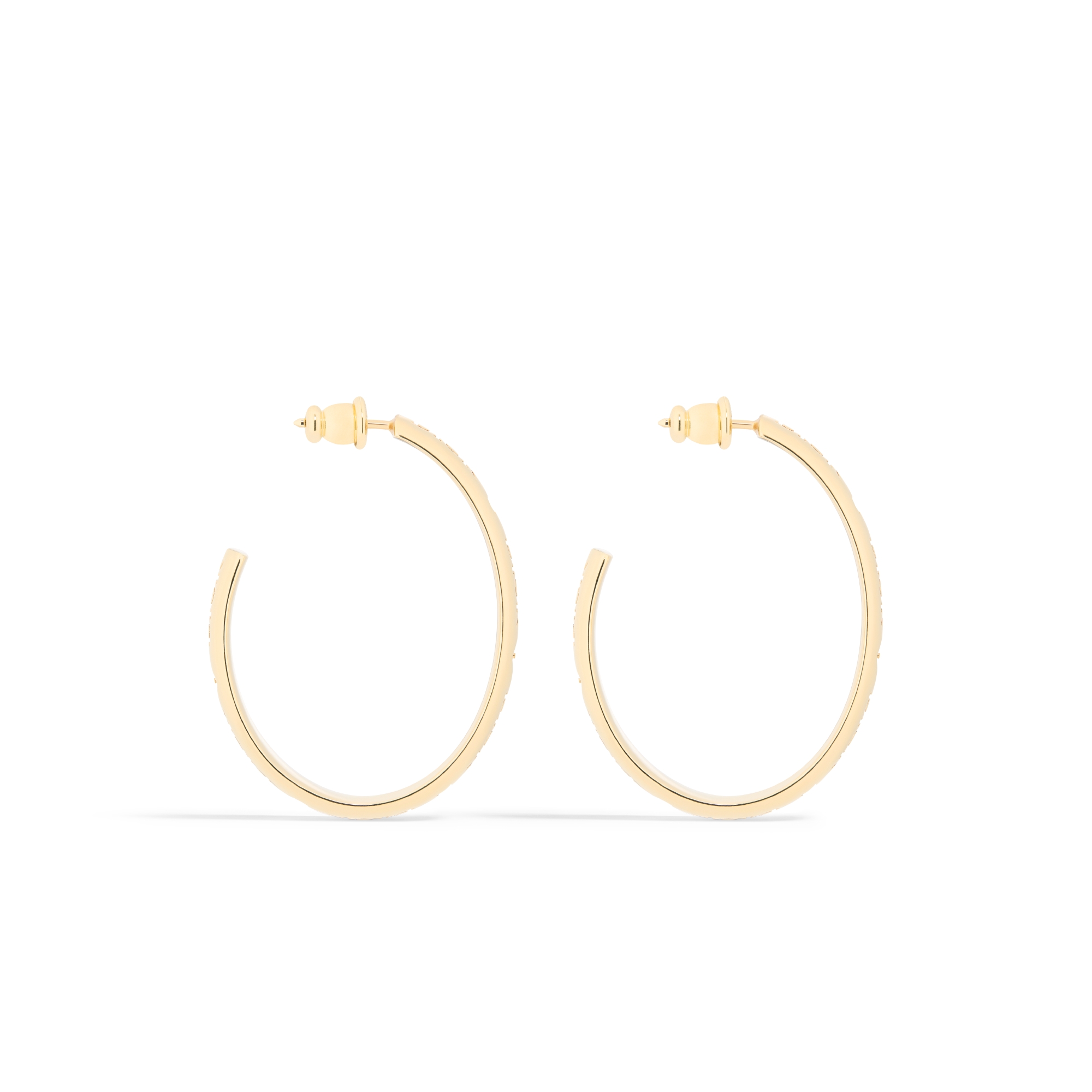 Boucles d'oreilles créoles Dior Trésor Métal finition dorée E02