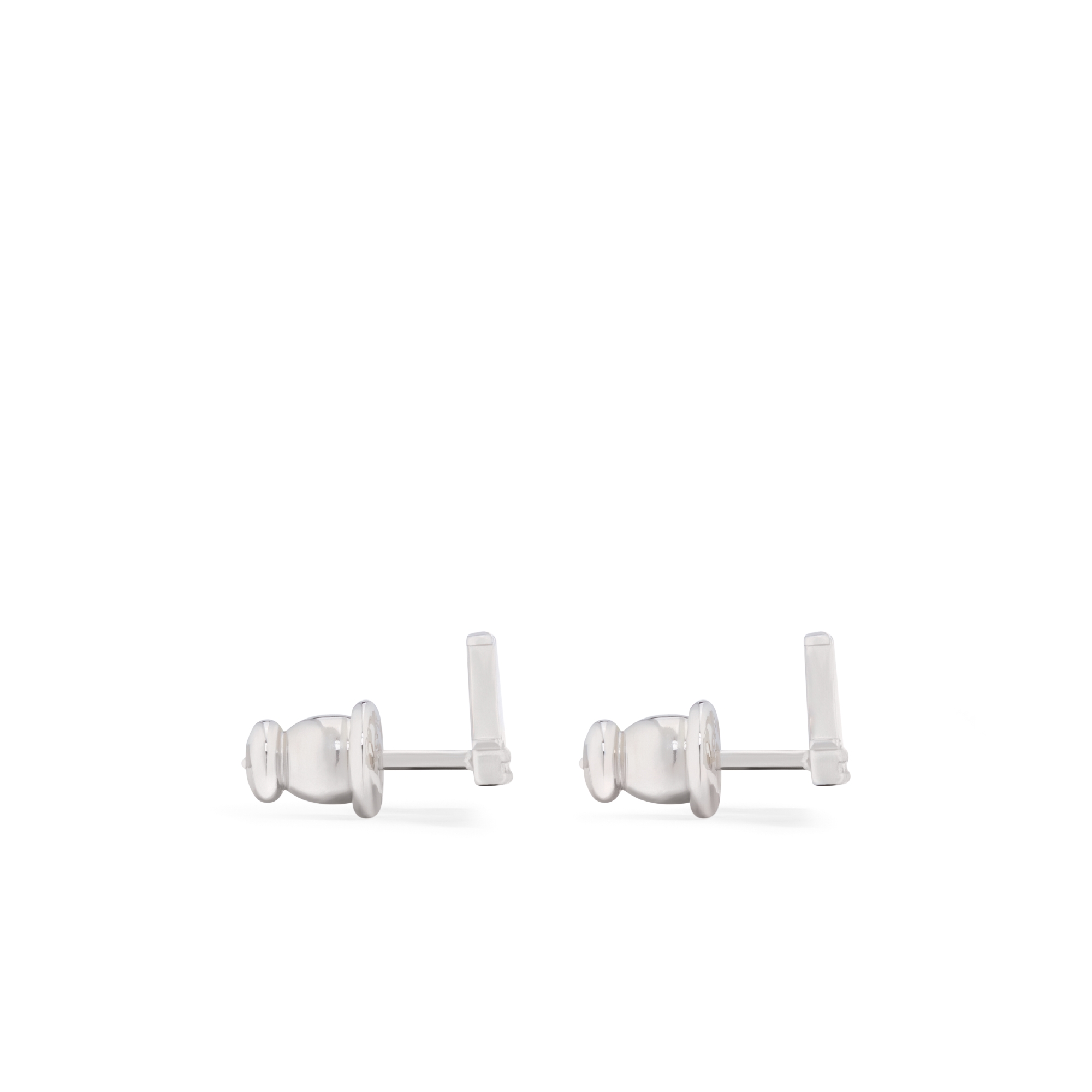 Dio(r)evolution Stud Earrings Silver-Finish Metal and White Crystals E02