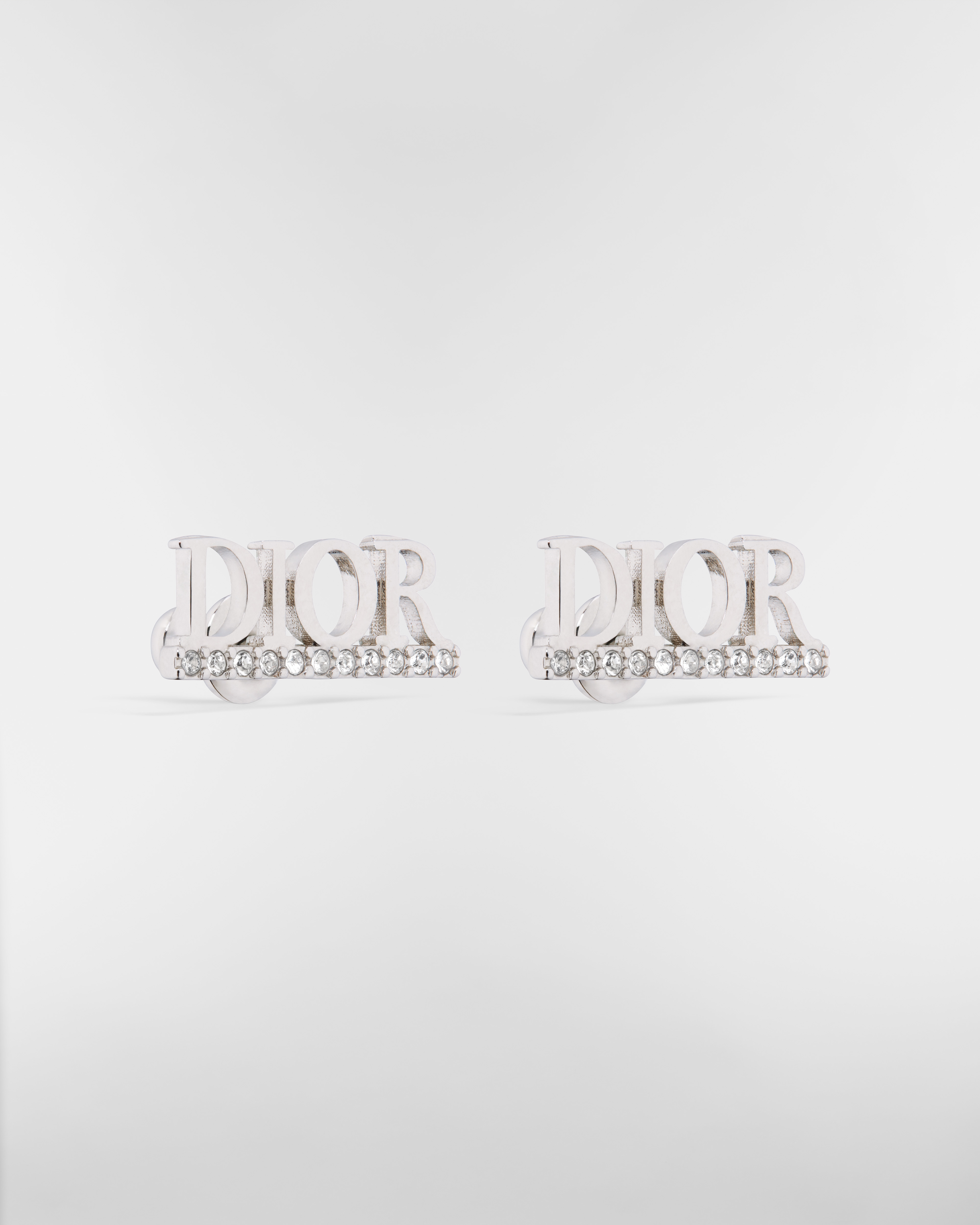 Orecchini a perno Dio(r)evolution Metallo con finitura color argento e cristalli bianchi E03