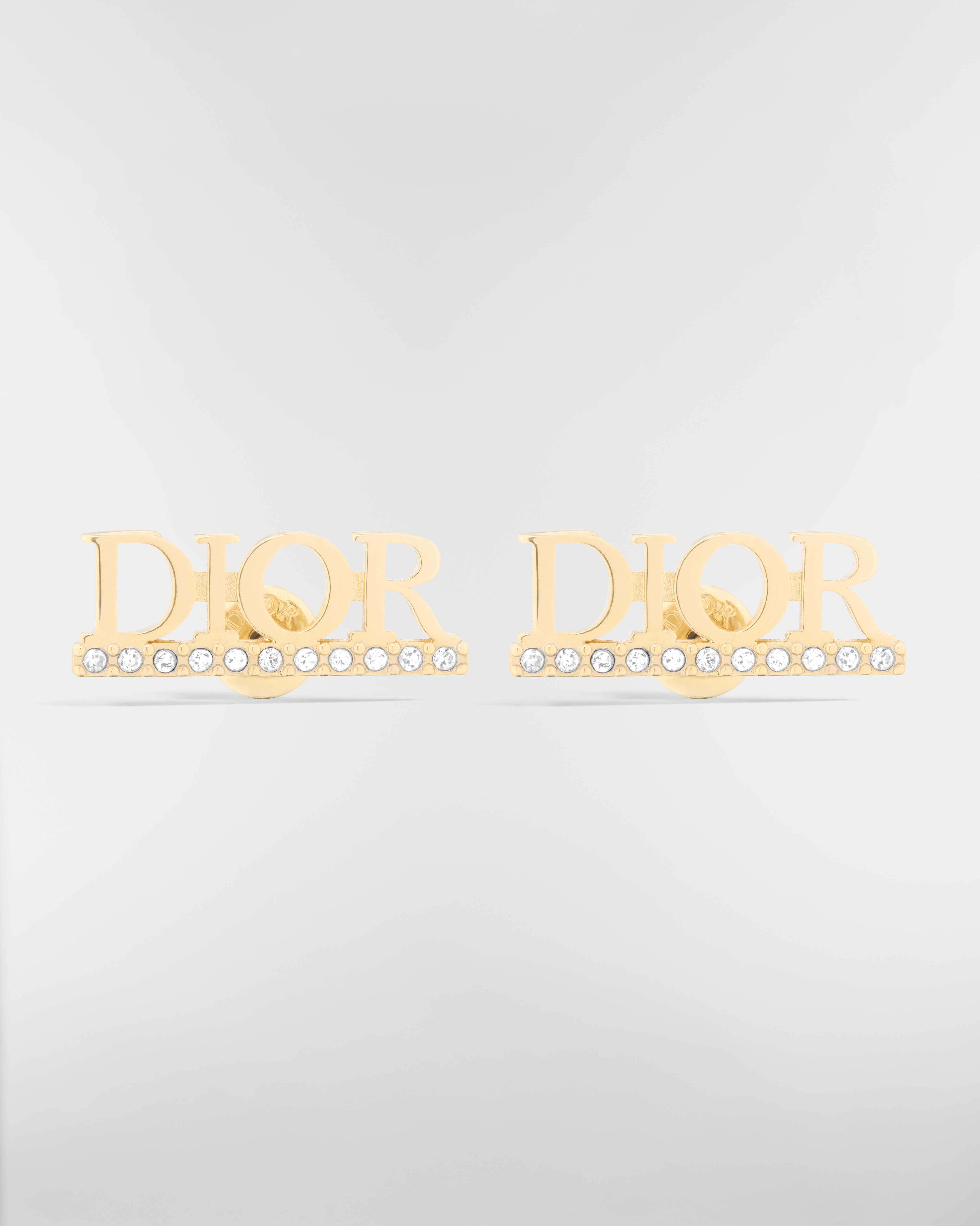 Puces d'oreilles Dio(r)evolution Métal finition dorée et cristaux argentés E01