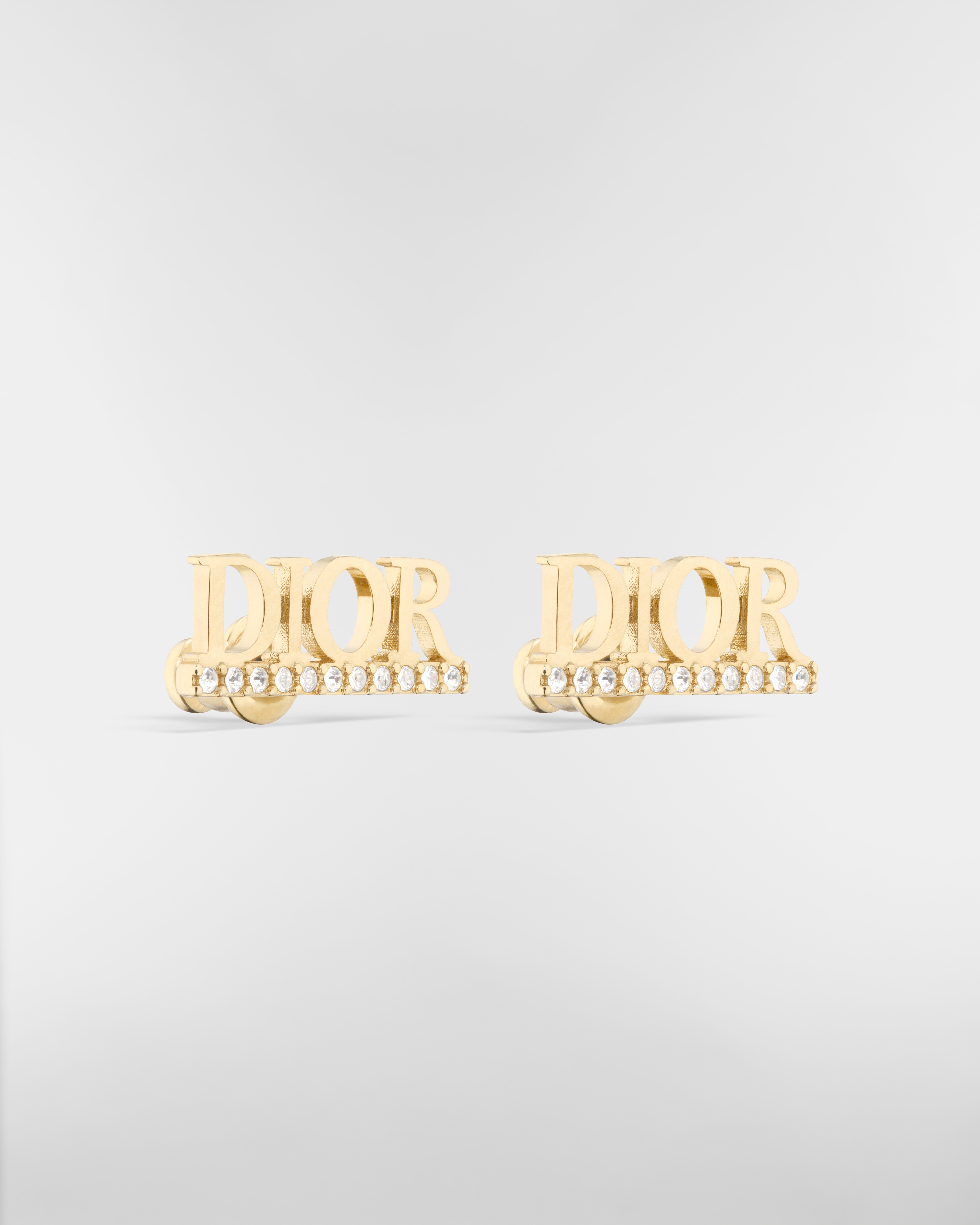 Puces d'oreilles Dio(r)evolution Métal finition dorée et cristaux argentés E03