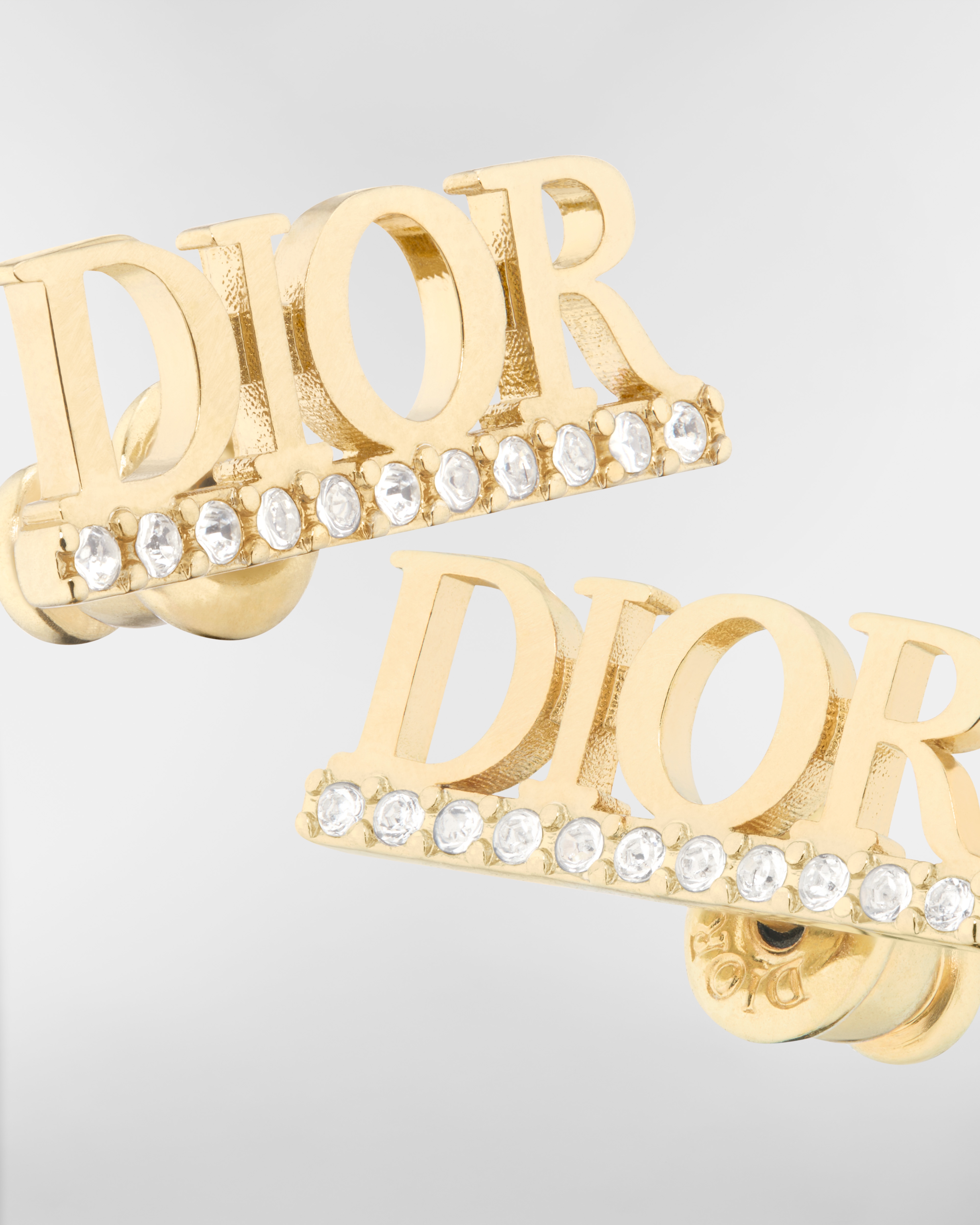 Dio(r)evolution Stud Earrings Gold-Finish Metal and Silver-Tone Crystals E09