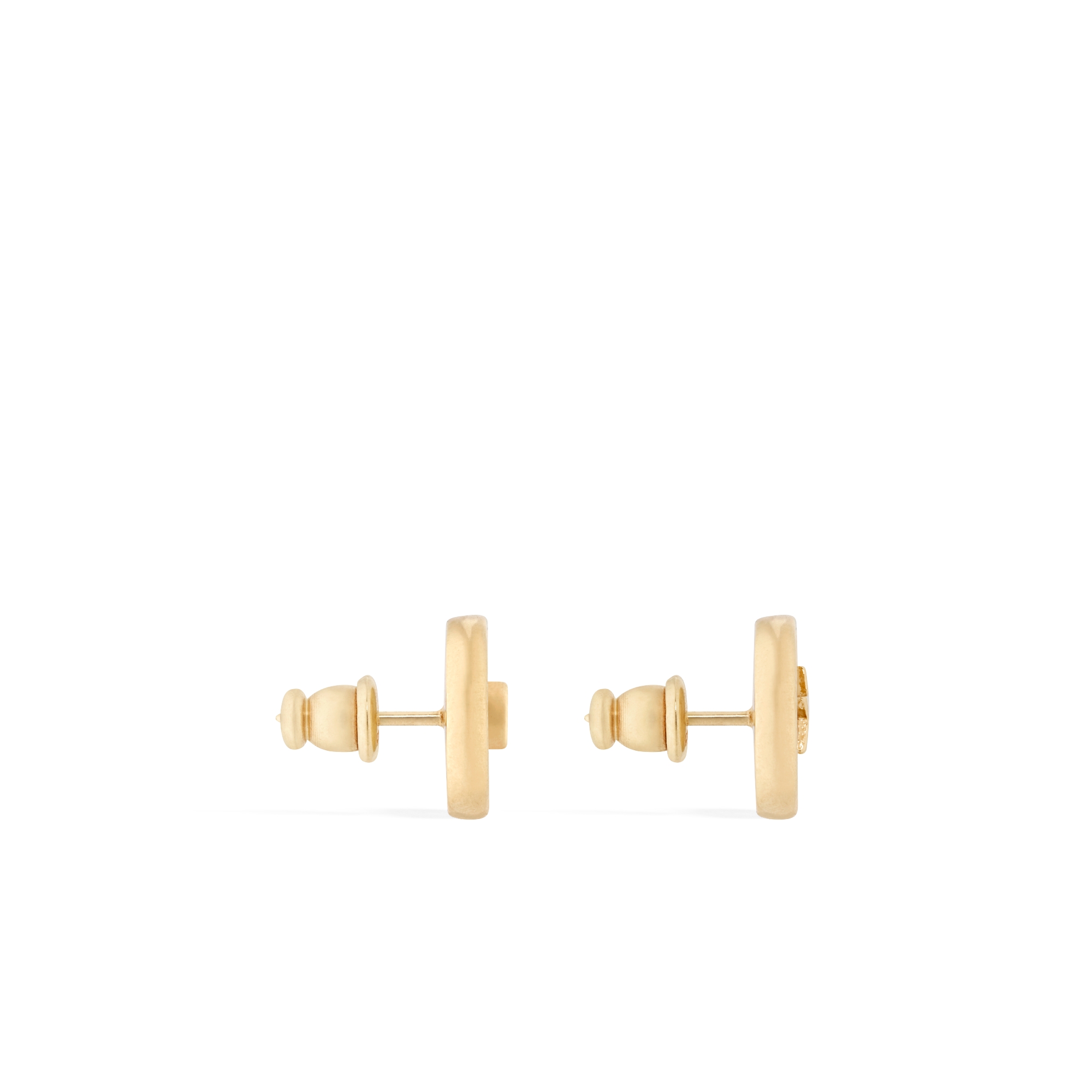 D-Luck Stud Earrings Gold-Finish Metal and White Mother-of-Pearl E02