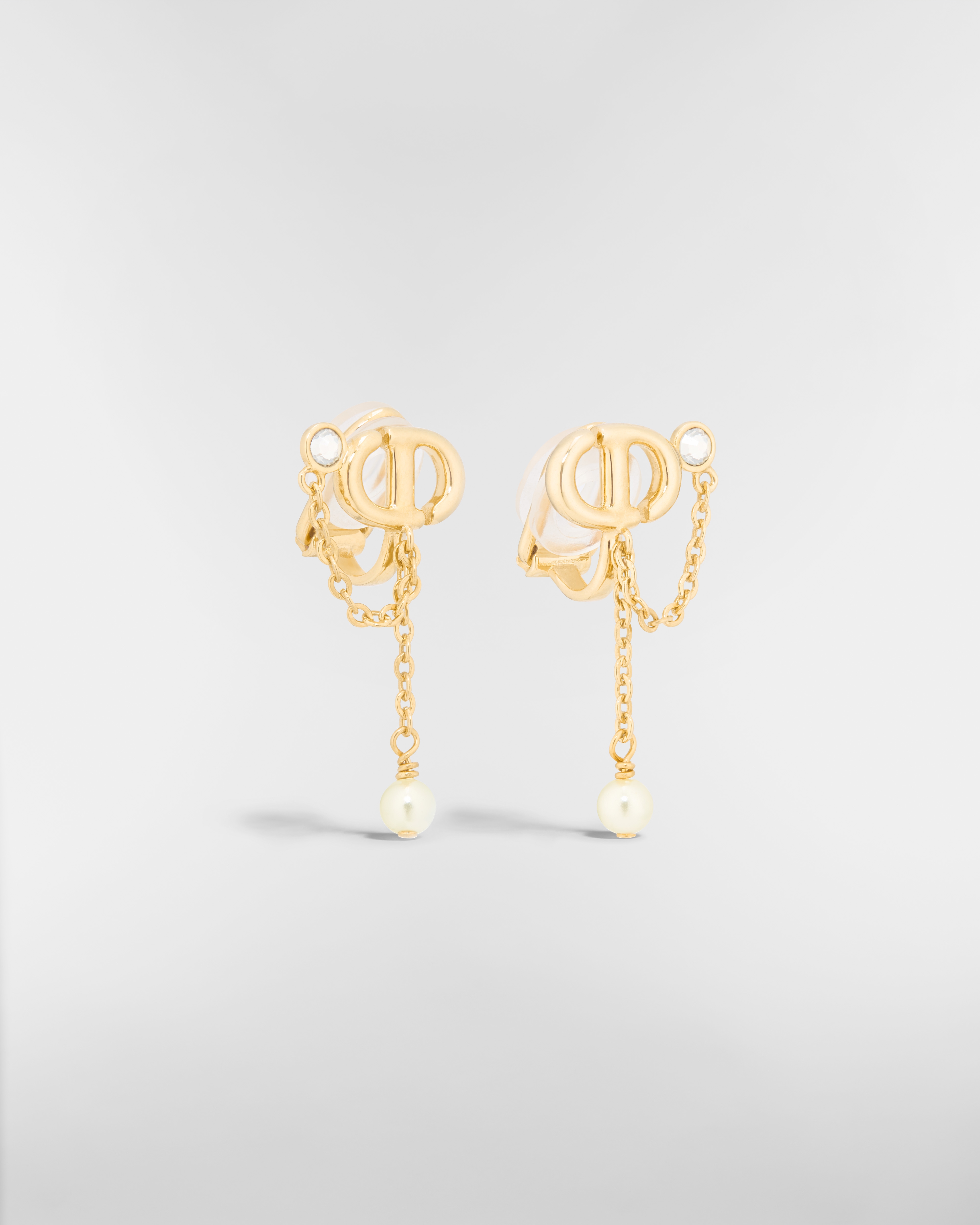 DIOR | CD Navy クリップイヤリング メタル・レジンパール・クリスタル