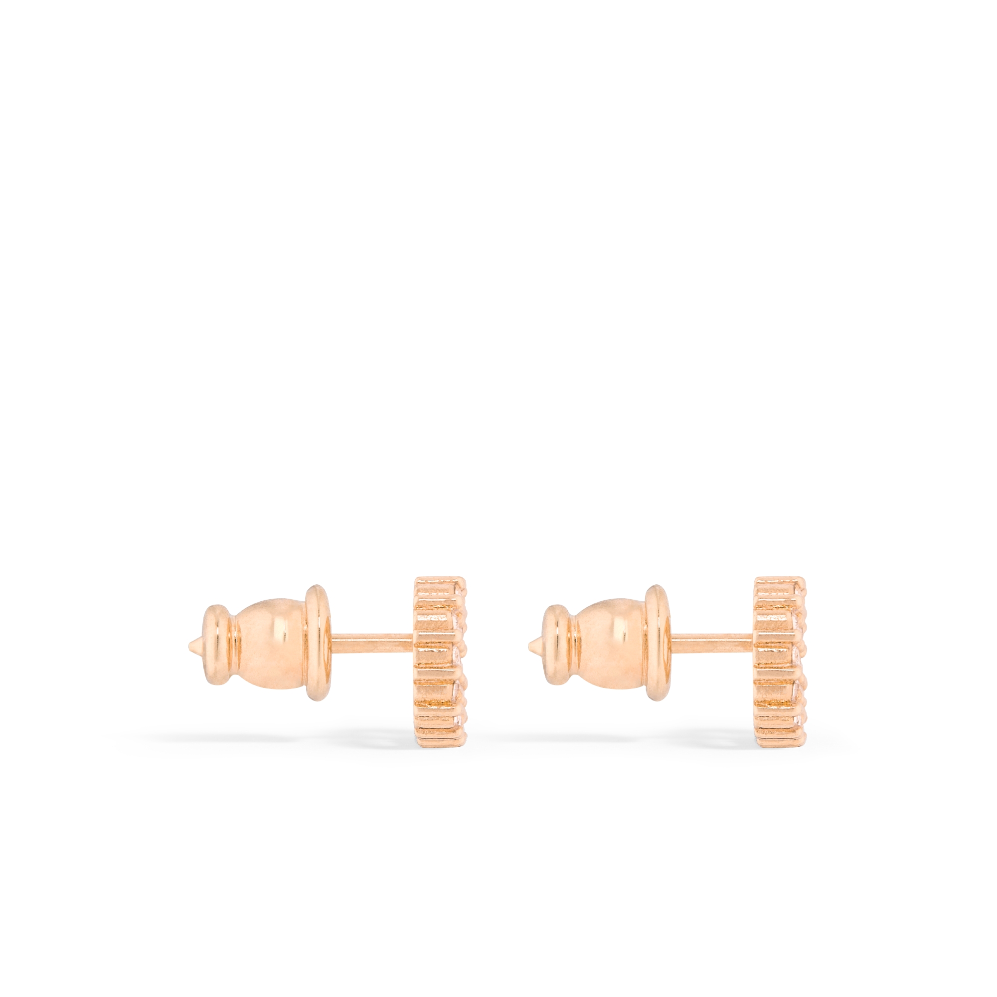 Clair D Lune 스터드 귀걸이 핑크 피니시 메탈 & 핑크 크리스탈 E02