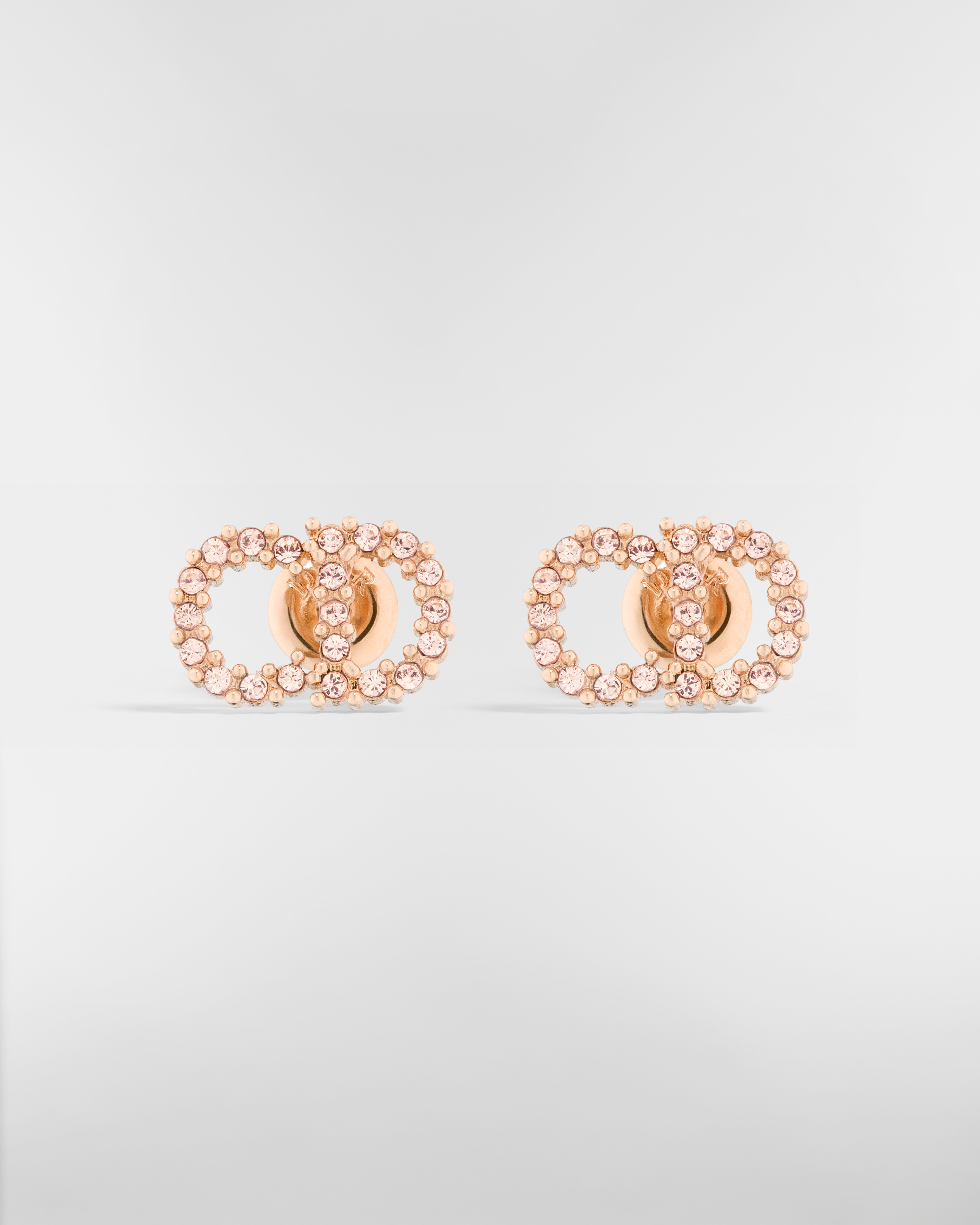 Clair D Lune 스터드 귀걸이 핑크 피니시 메탈 & 핑크 크리스탈 E01