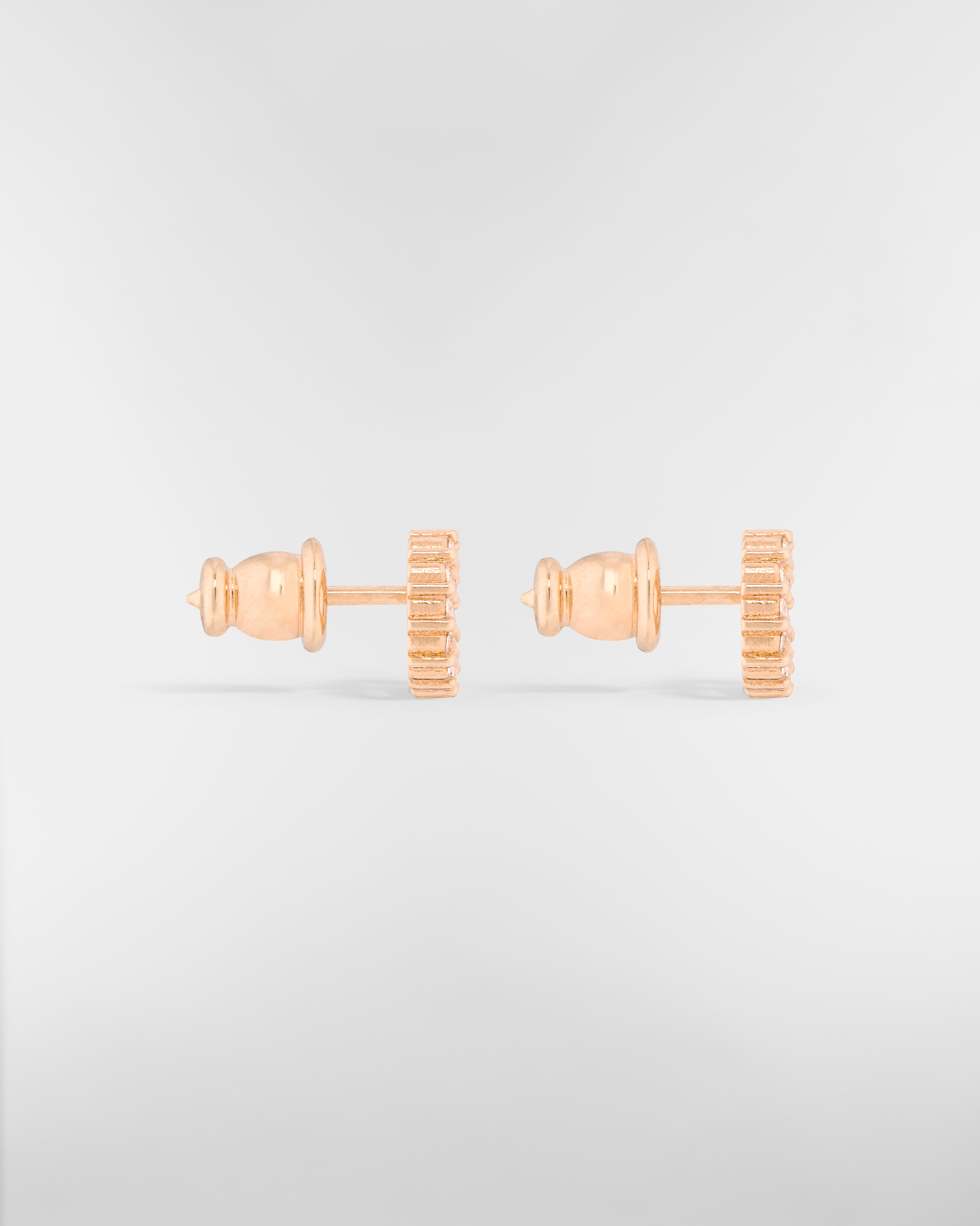 Clair D Lune Stud Earrings Pink-Finish Metal and Pink Crystals E02