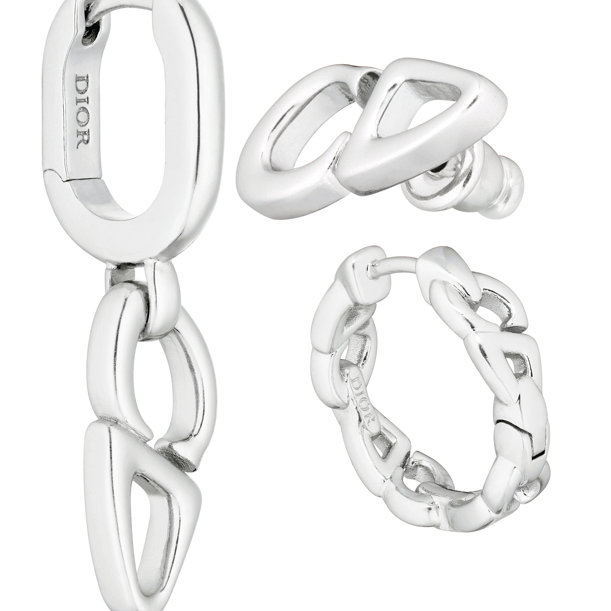 CD 26S CRYSTAL LOGO STUD EARRINGS IN GOLD METAL 633106