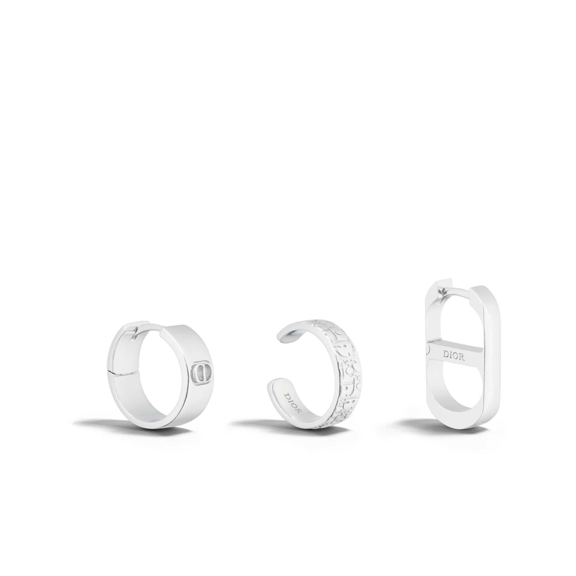 Dior Oblique 耳環組 銀色飾面黃銅 E03