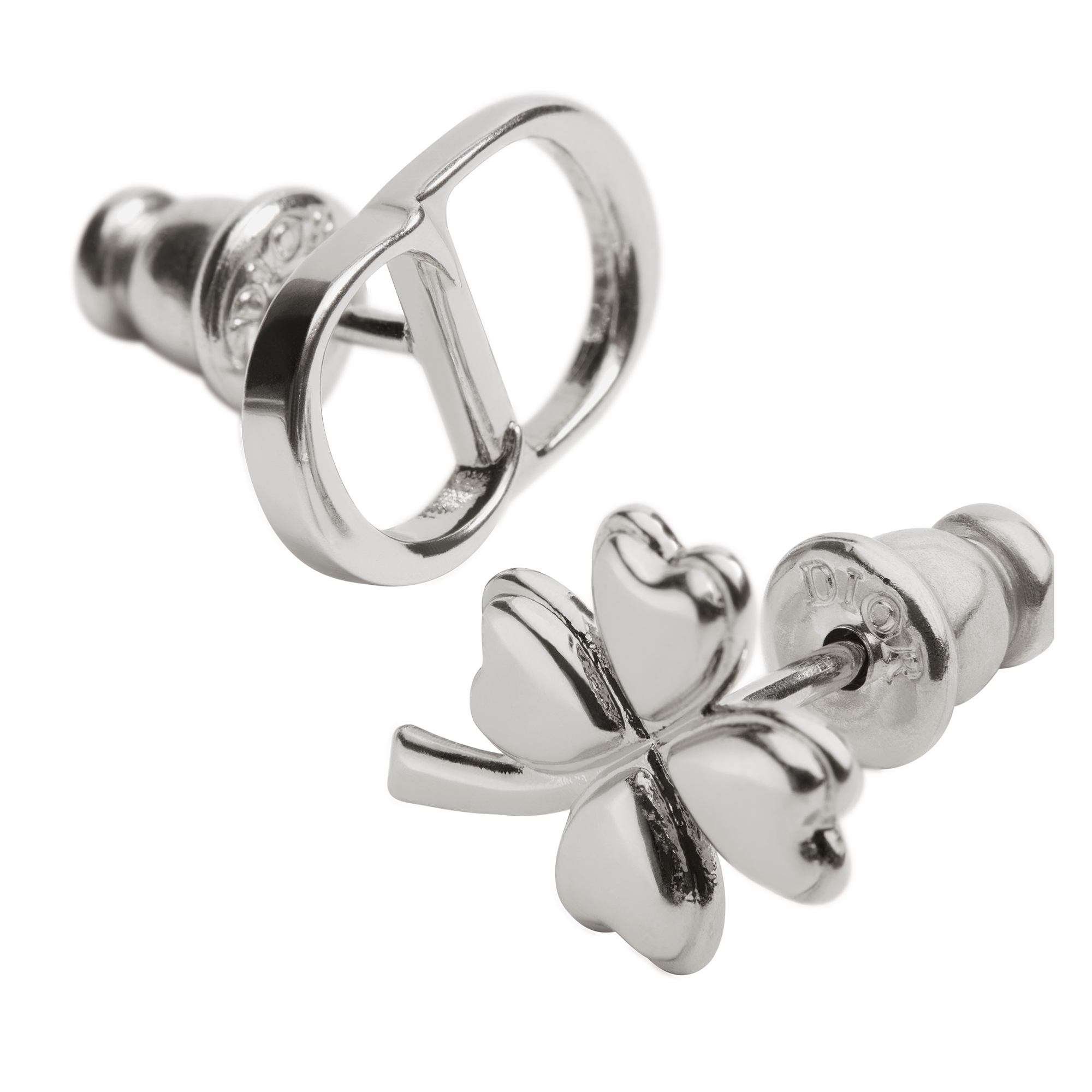 Dior Trèfle Earrings Silver-Finish Brass E09