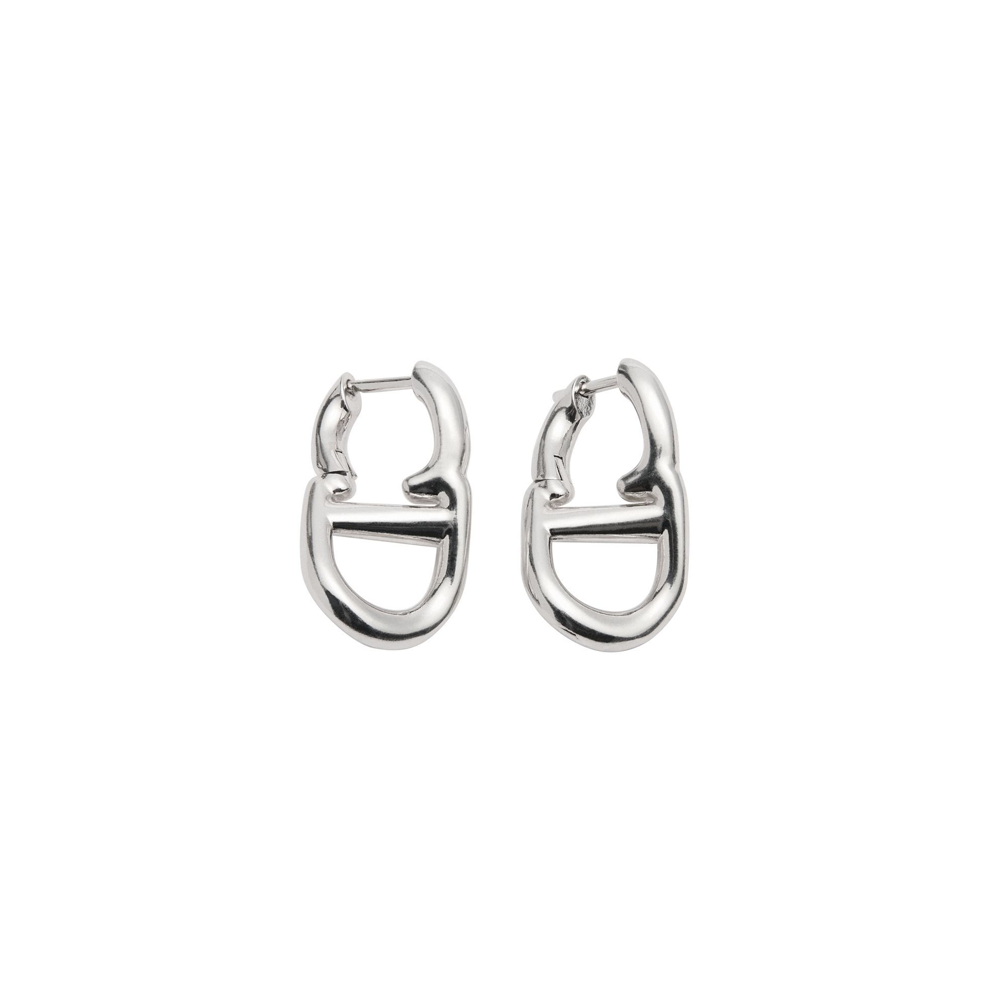 CD Icon Earrings Silver-Finish Brass E01