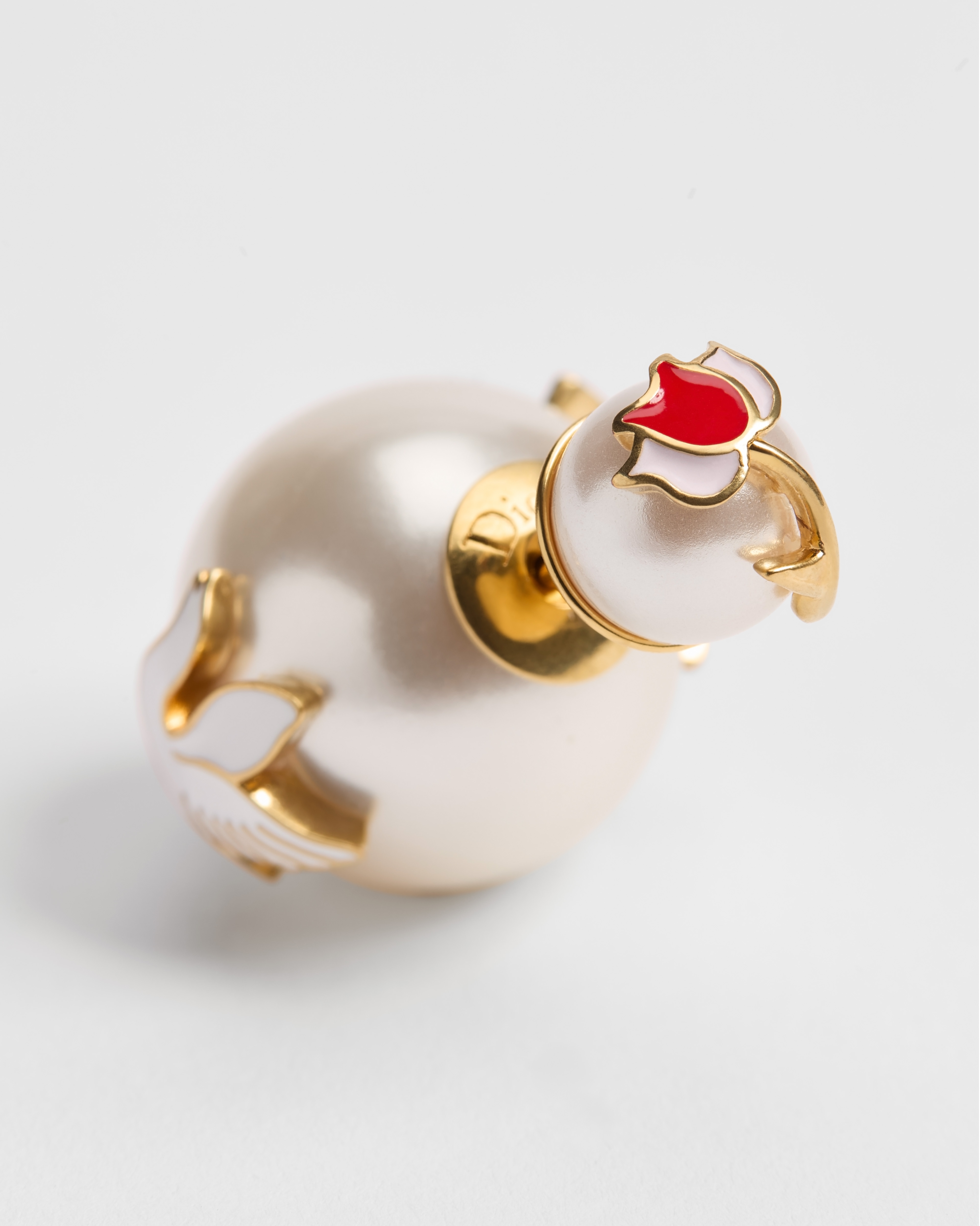 Dioramour Dior Tribales Earrings Gold-Finish Metal, White Resin Pearls and Multicolor Lacquer E09