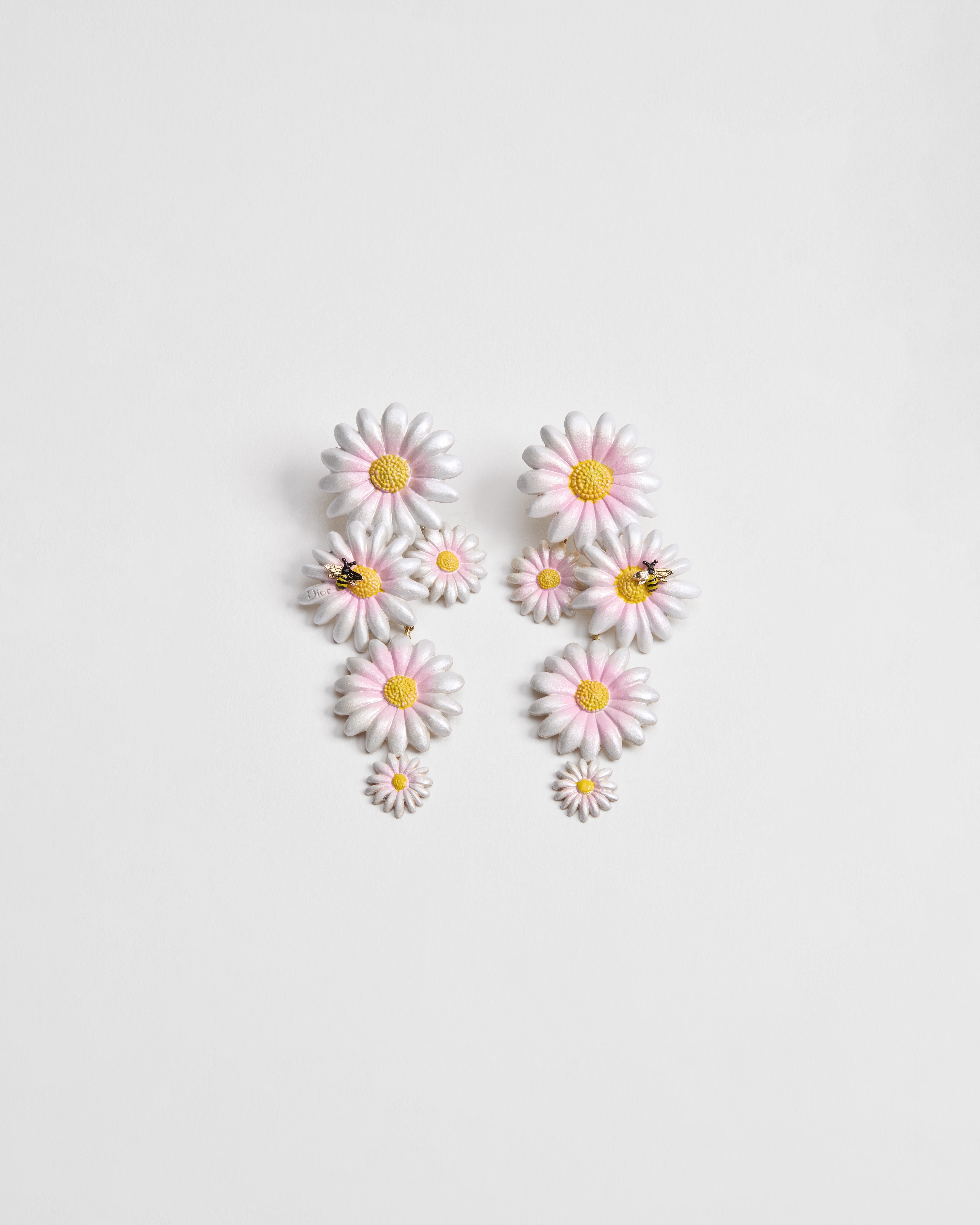 Dior Daisy Earrings Gold-Finish Metal and Multicolor Lacquer E01