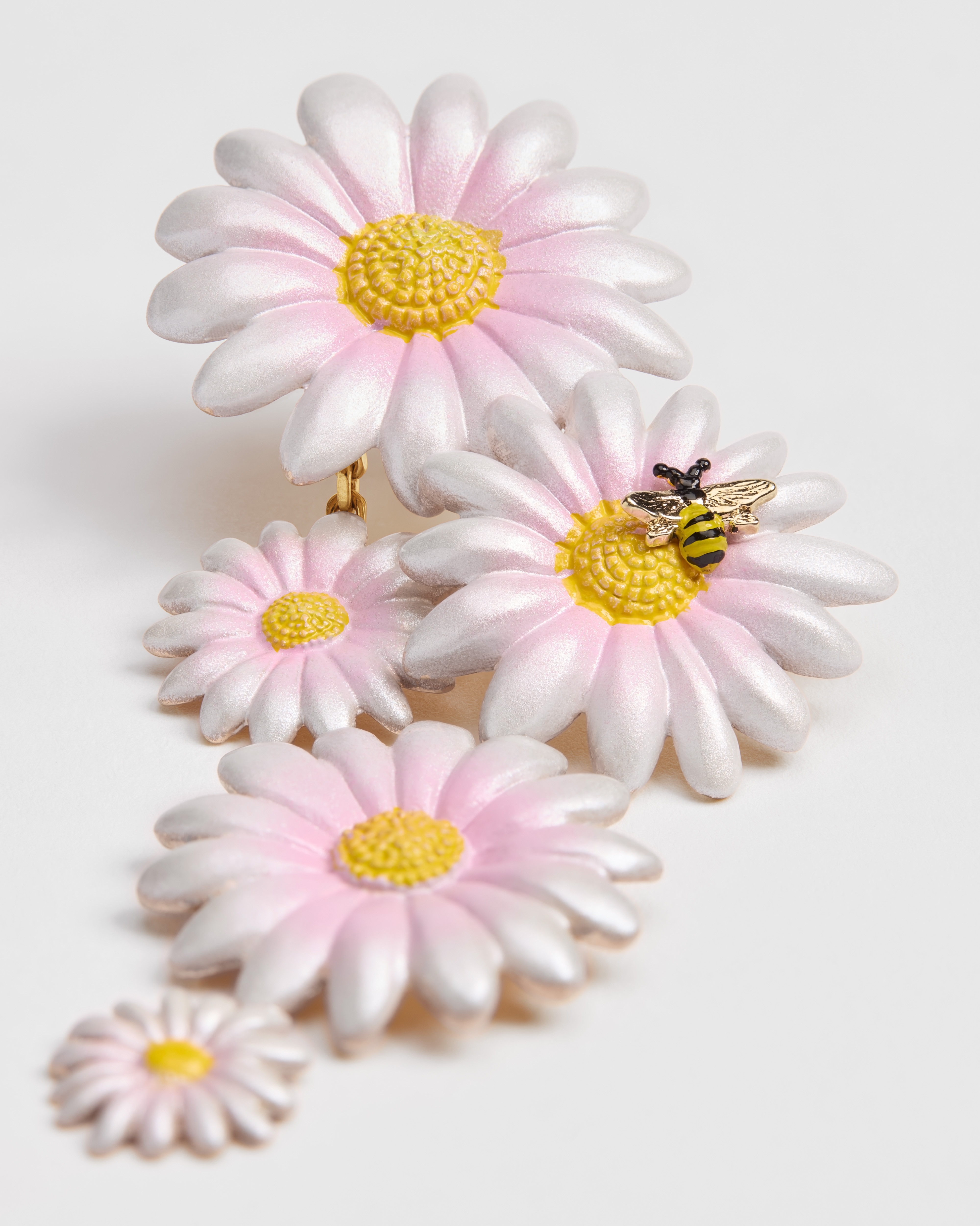 Pendientes Dior Daisy Metal dorado y lacado multicolor E09